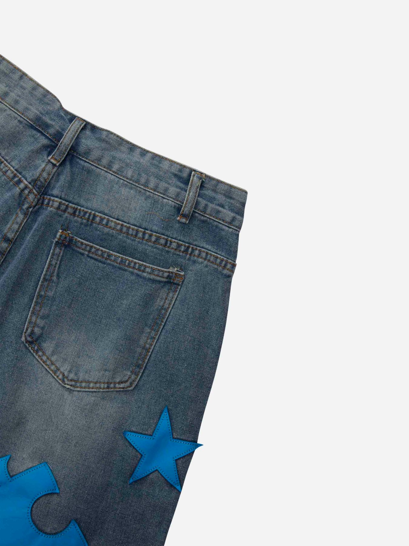 The Supermade Star Embroidered Denim Shorts