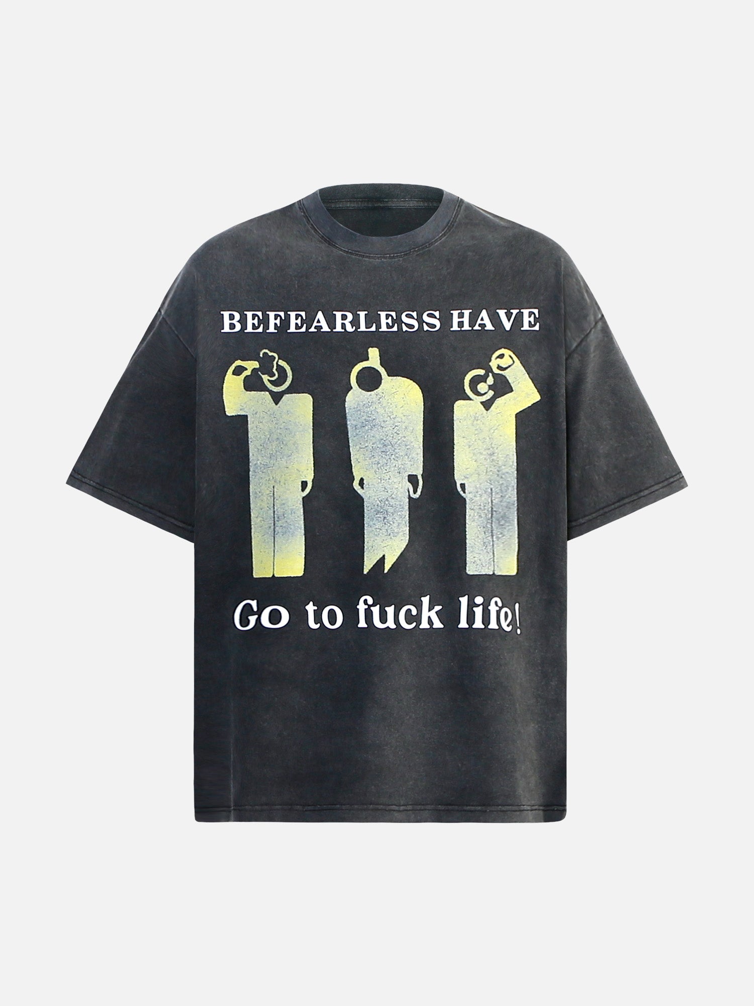 Thesupermade American Street Fashion Washed Fun Printed T-Shirt