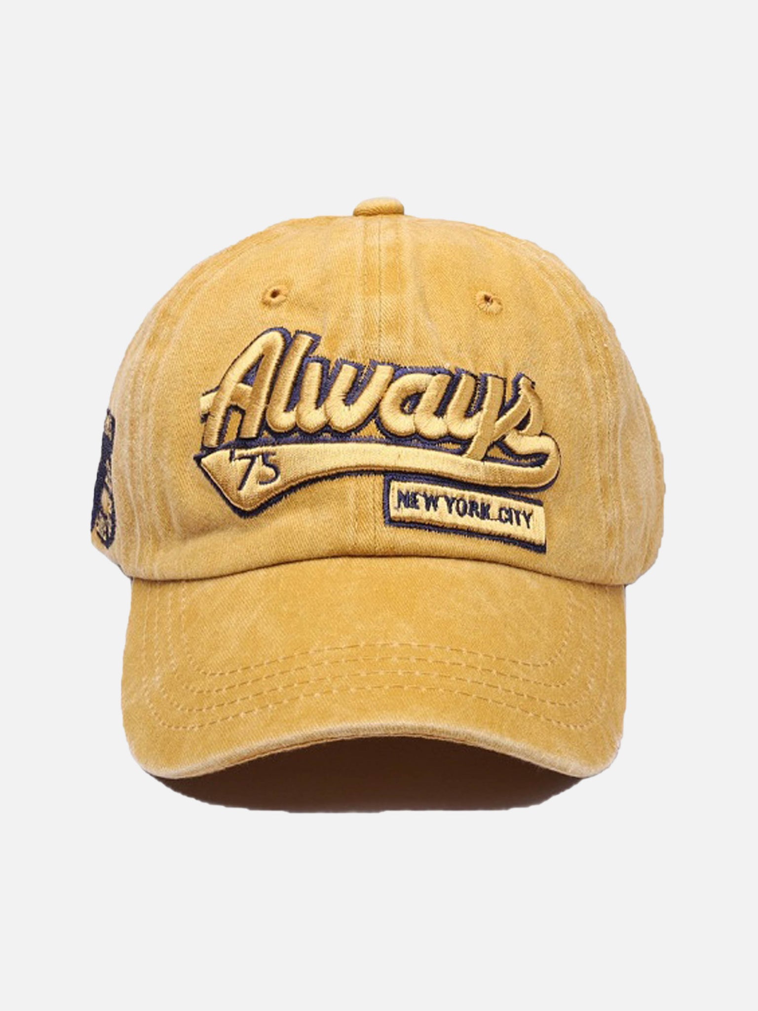 Thesupermade Vintage Embroidered Letter Wash Denim Baseball Cap