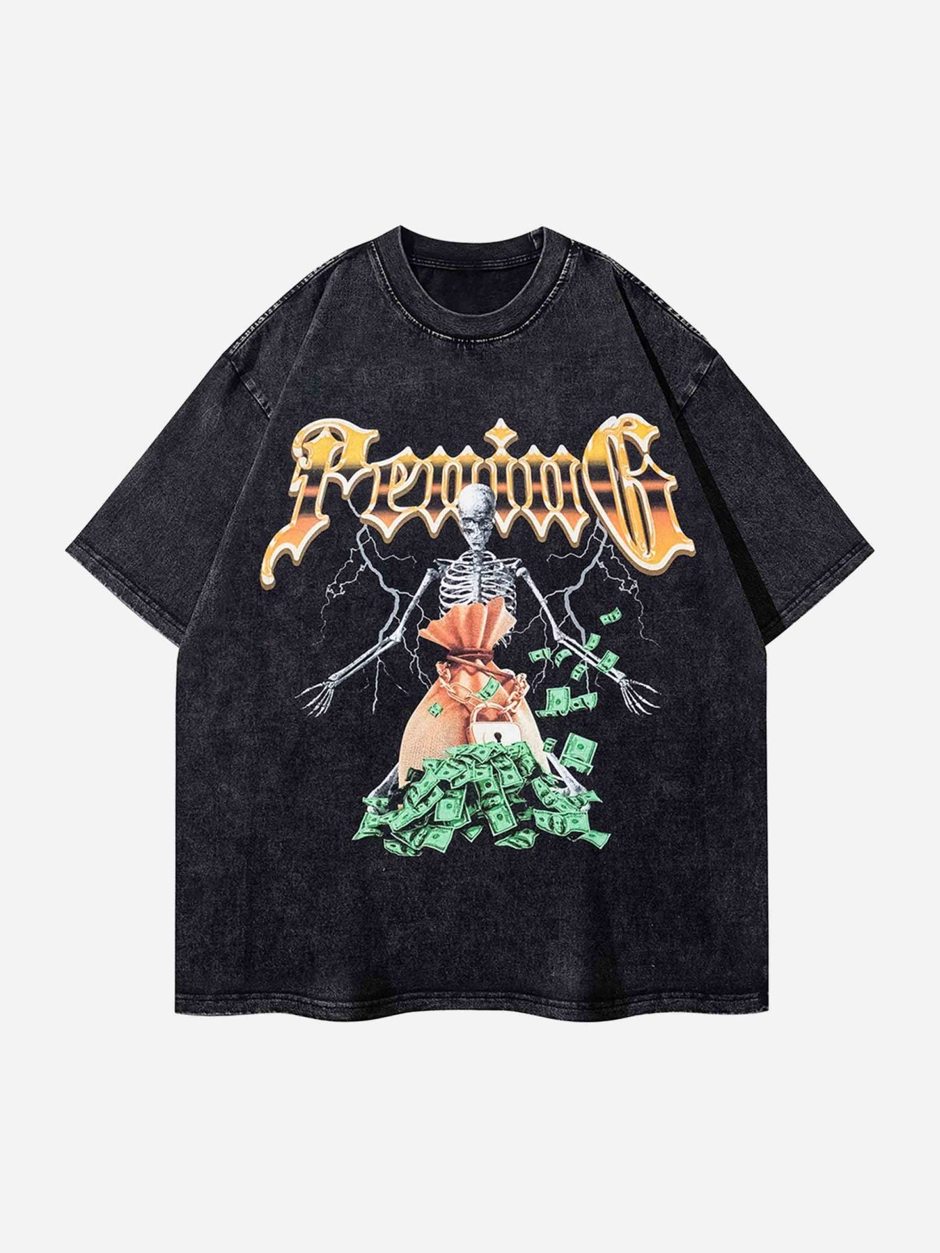Thesupermade Hip Hop Skull Print T-shirt