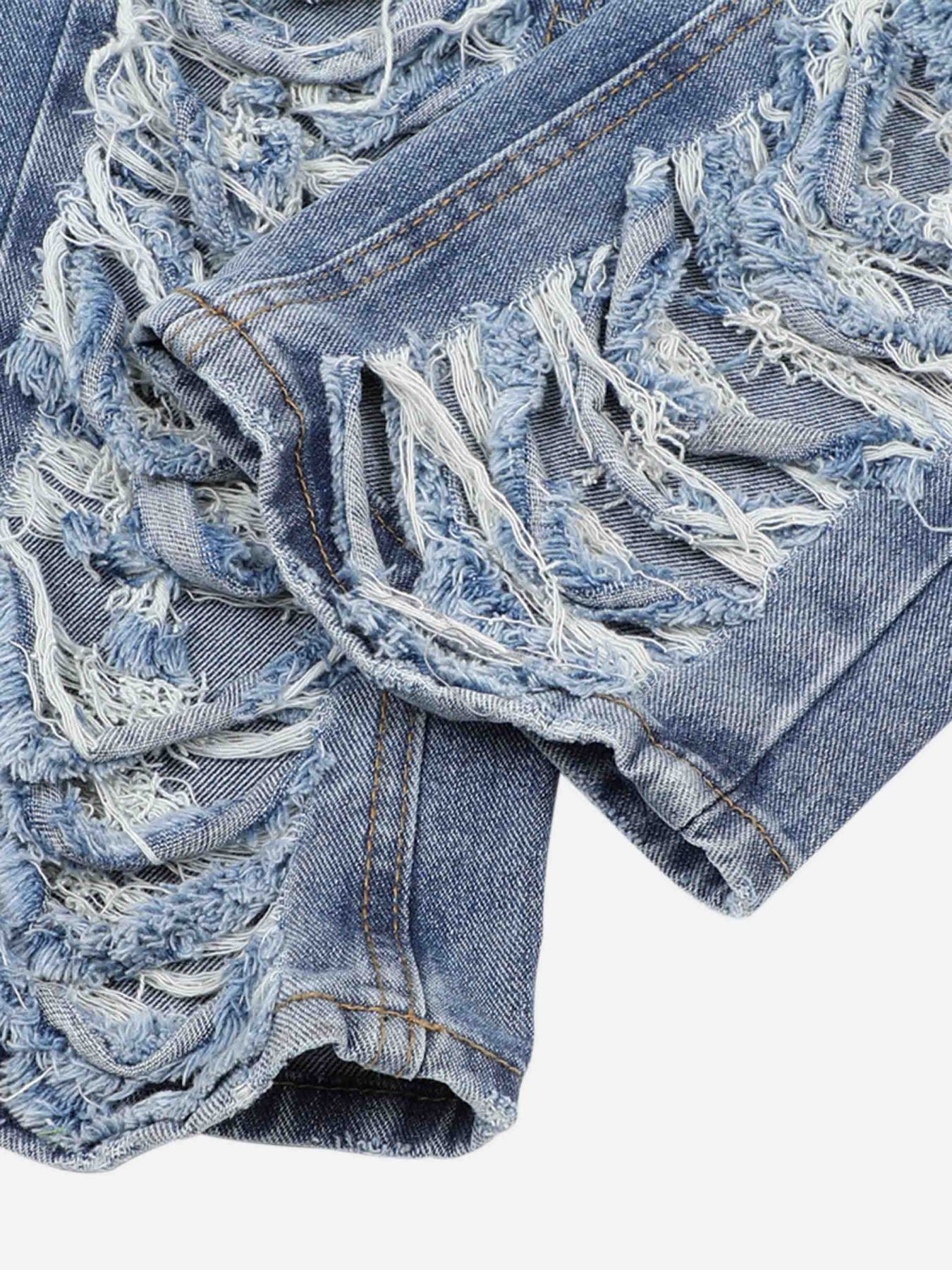 The Supermade Destroyed Cut-off Design Jeans