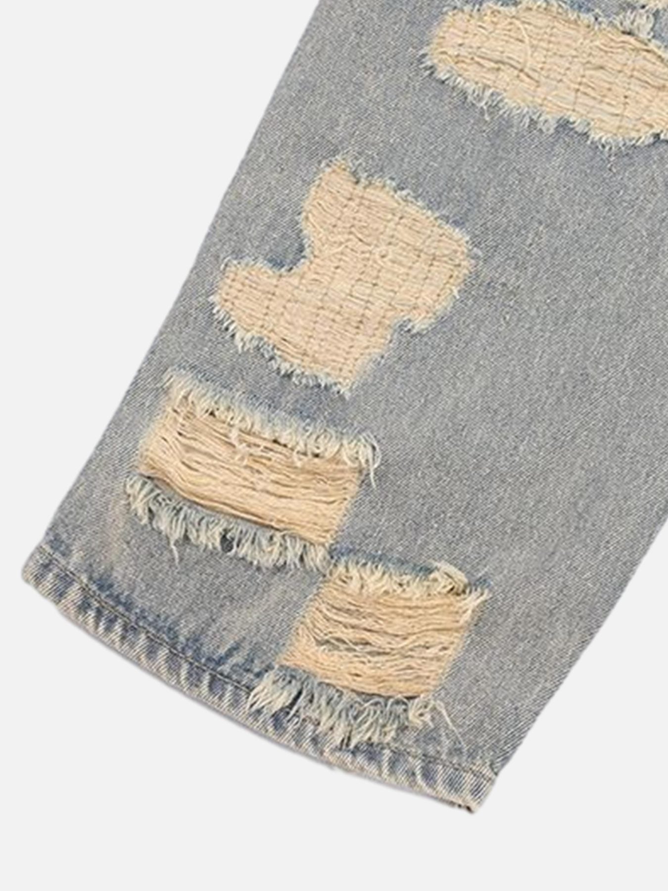 The Supermade American Street Style Ripped Embroidered Jeans - 1617