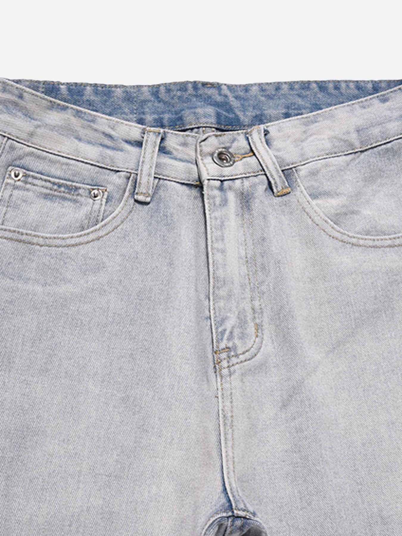 The Supermade Skull Flame Monogram Embroidered Slim Fit Jeans
