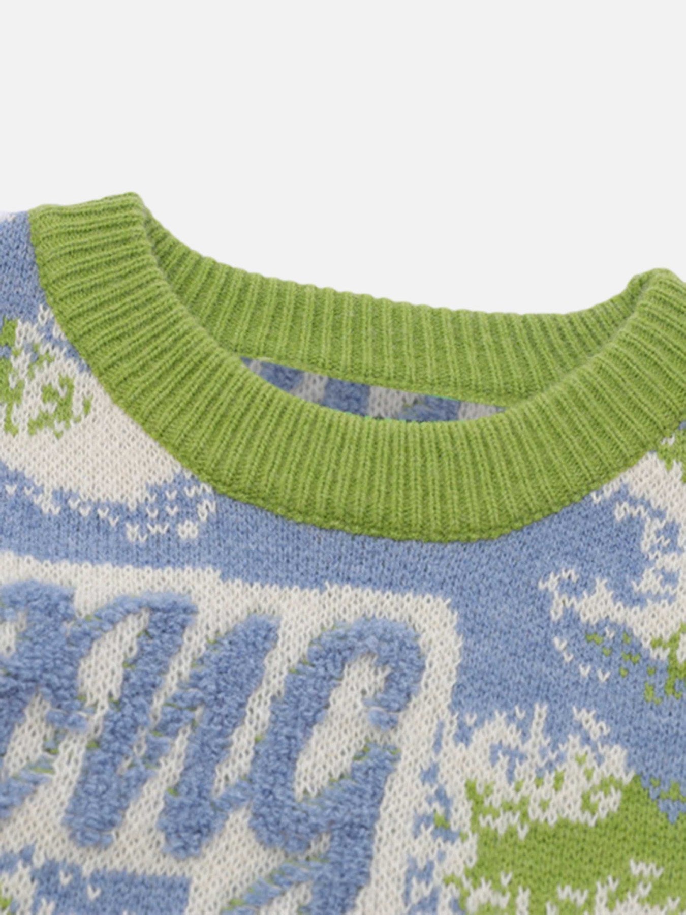 The Supermade Camouflage Peplum Crew Neck Knit