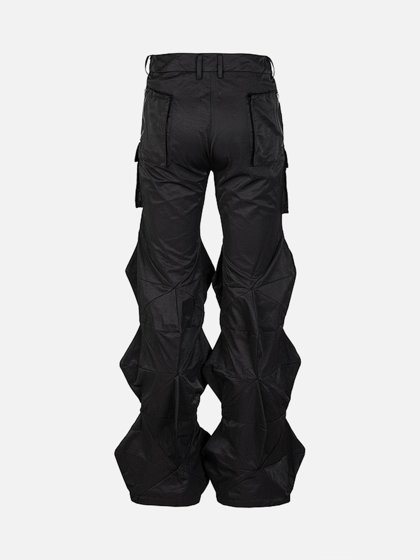 Thesupermade 3D Cropped Cubic Flare Casual Pants - 1839
