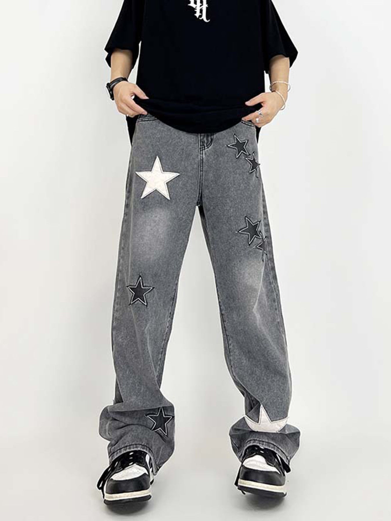 The Supermade Star Patch Embroidery Jeans