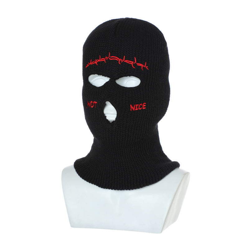 The Supermade Retro Hip-hop Fun Knitted Warm Ear Protection Mask Headgear