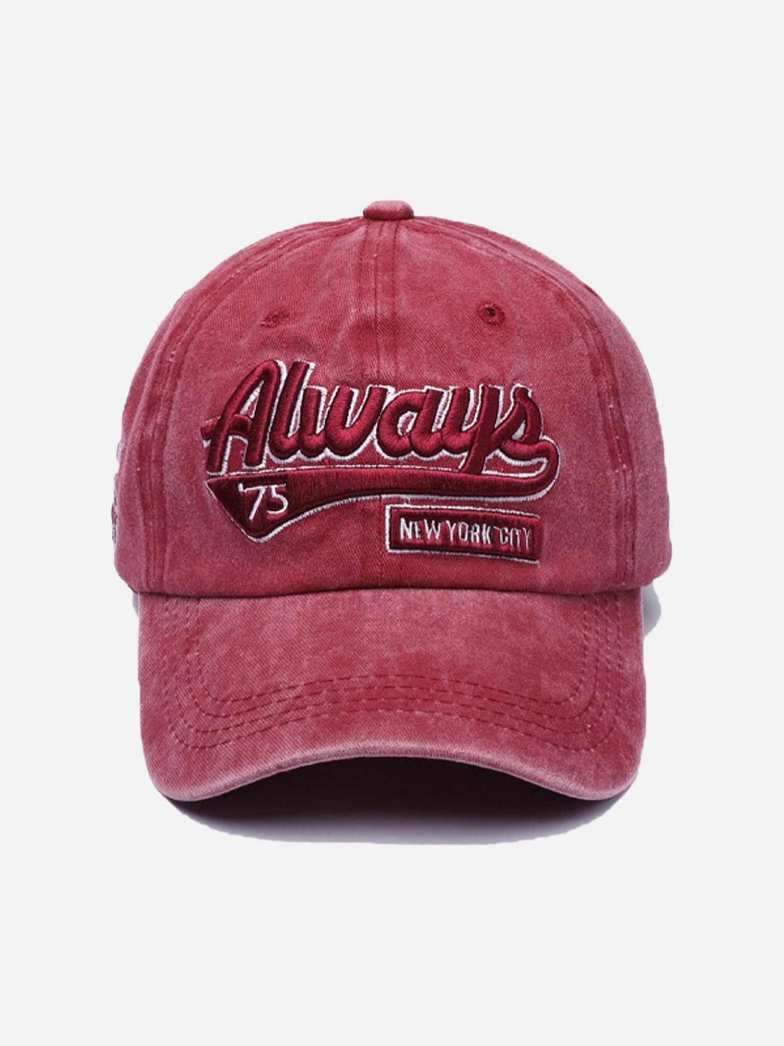 The Supermade Vintage Embroidered Letter Wash Denim Baseball Cap