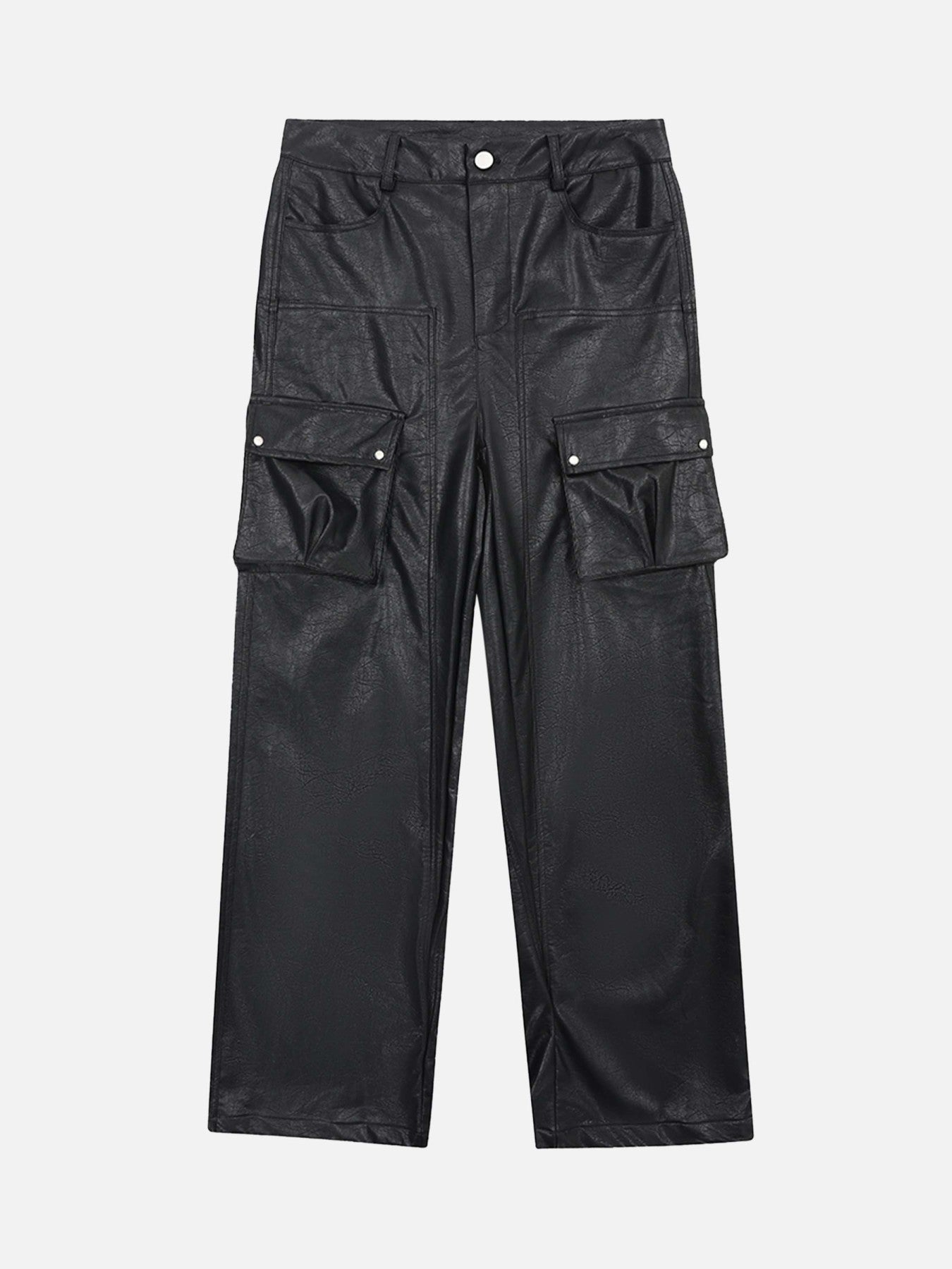 Thesupermade American PU Leather Cargo Pants