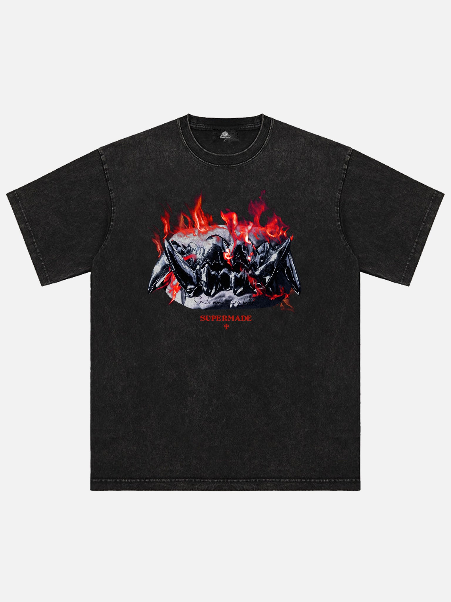The Supermade Vintage Washed Dark Print T-shirt
