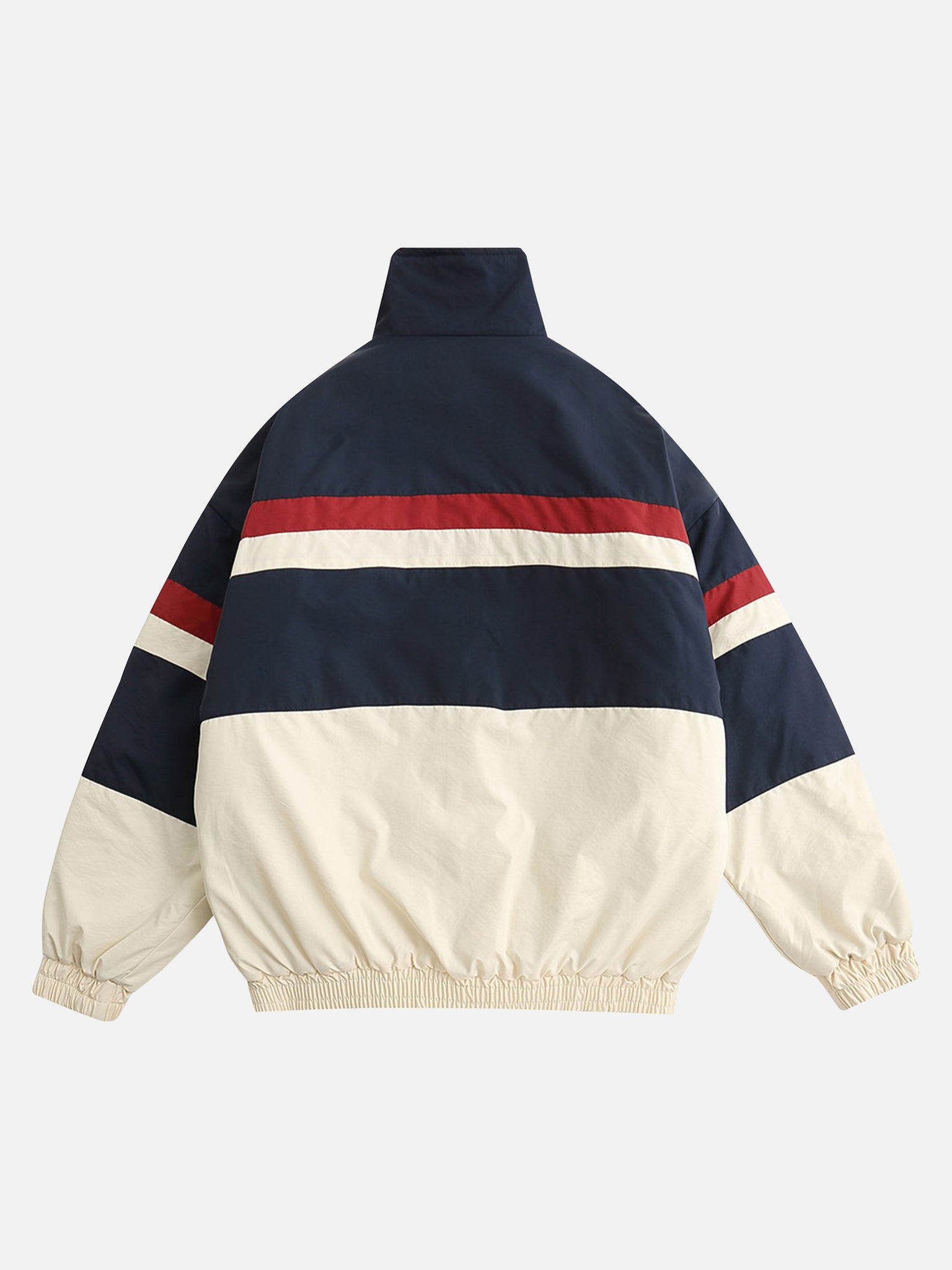 The Supermade American Retro Letter Embroidery Stitching Collision Color Cotton Thickened Jacket - 1557