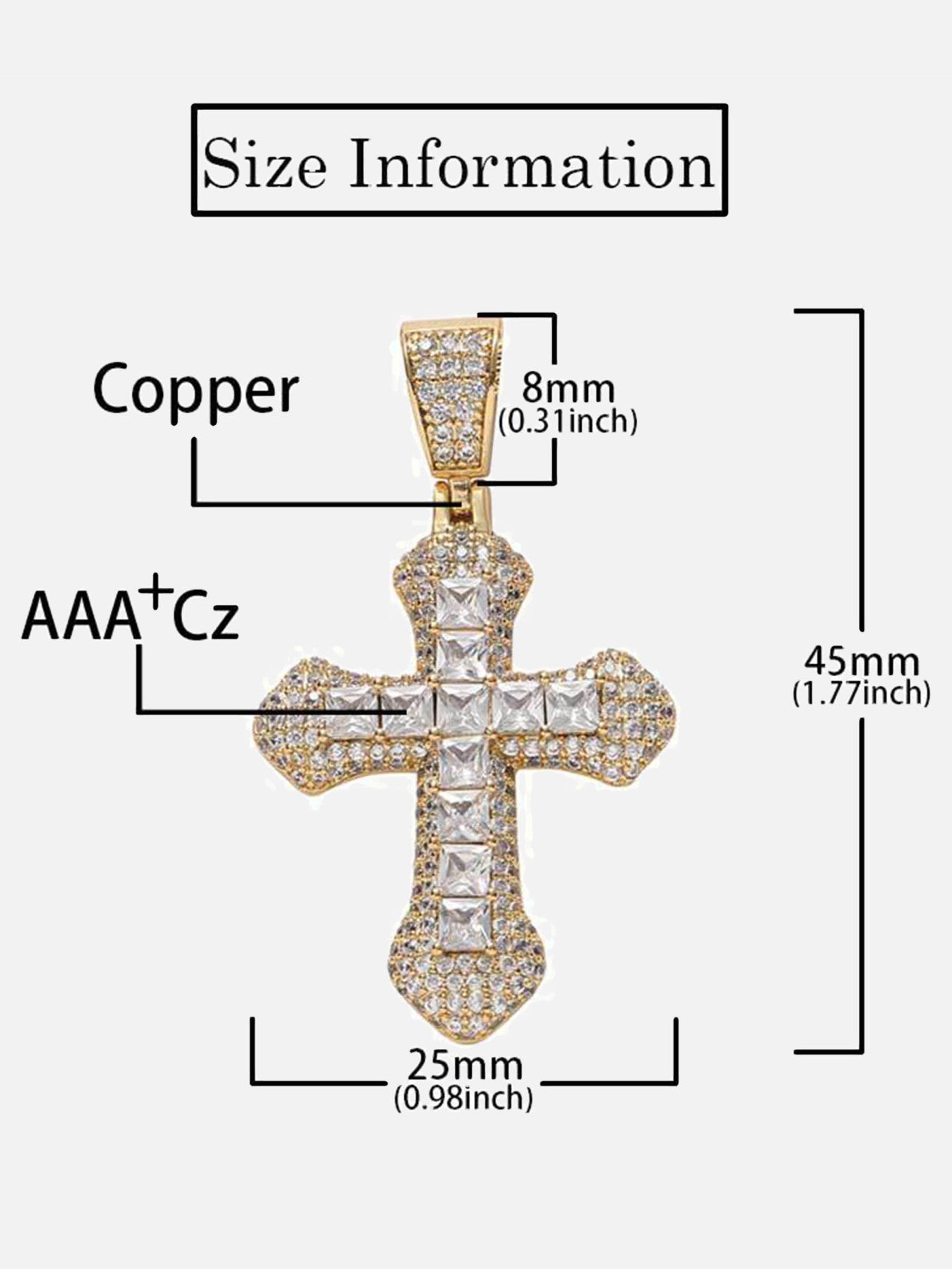 The Supermade Crucifix Full Diamond Necklace-1514