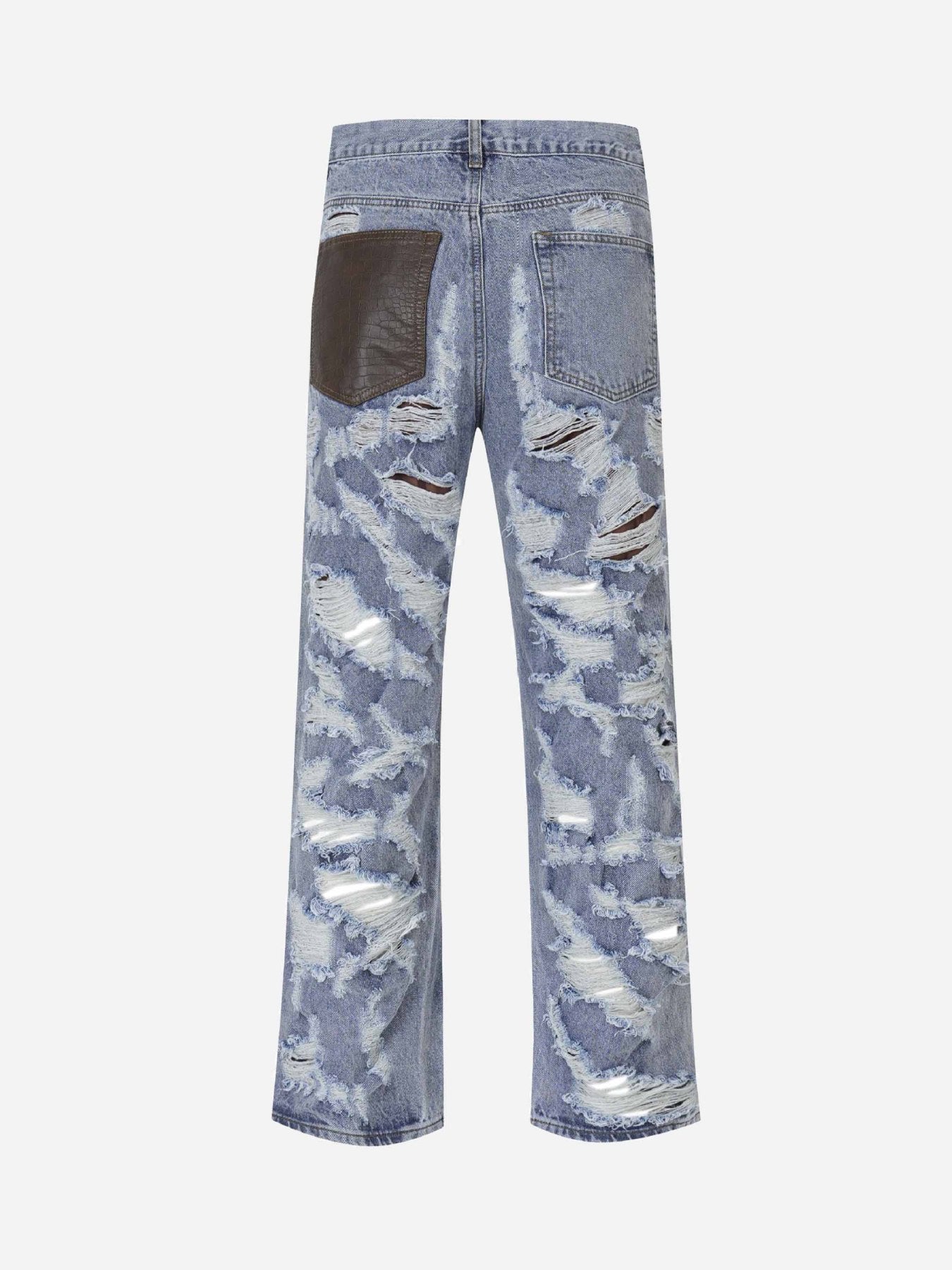 Thesupermade Punk Design Ripped Acid wash Jeans -1553