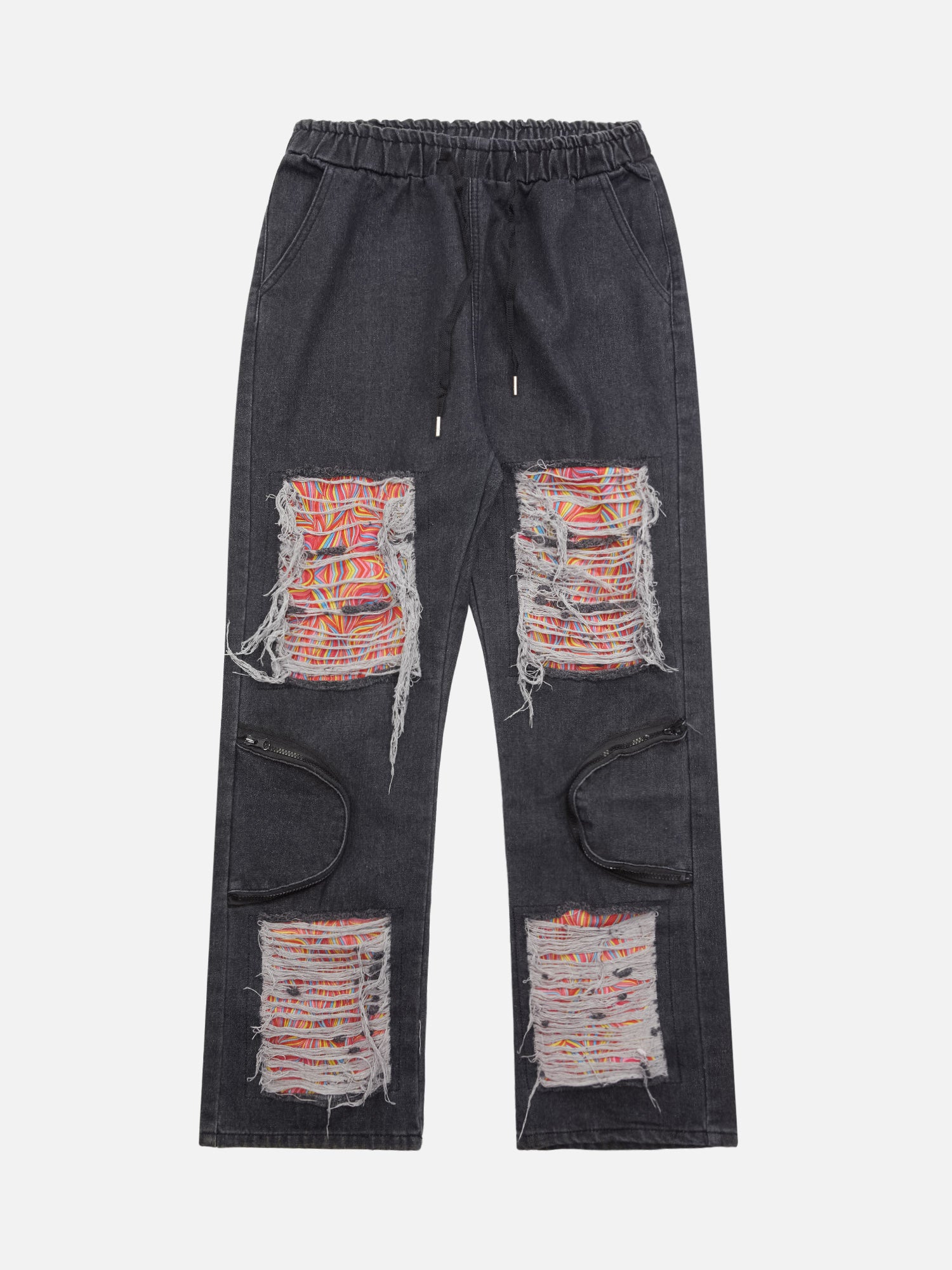 Thesupermade High Street Hip Hop Ripped Patch Jeans