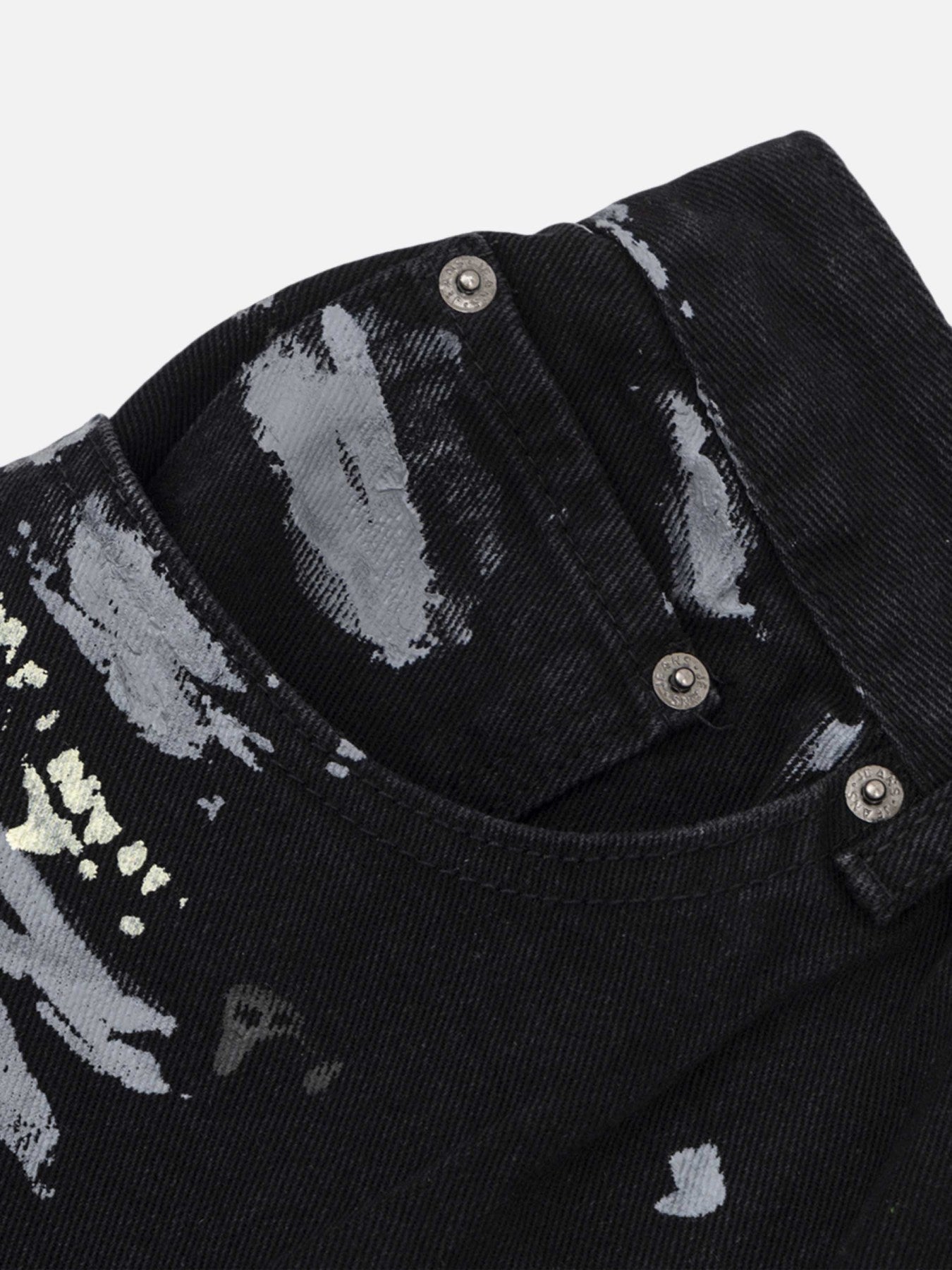 Thesupermade Americana Graffiti Letter Print Jeans