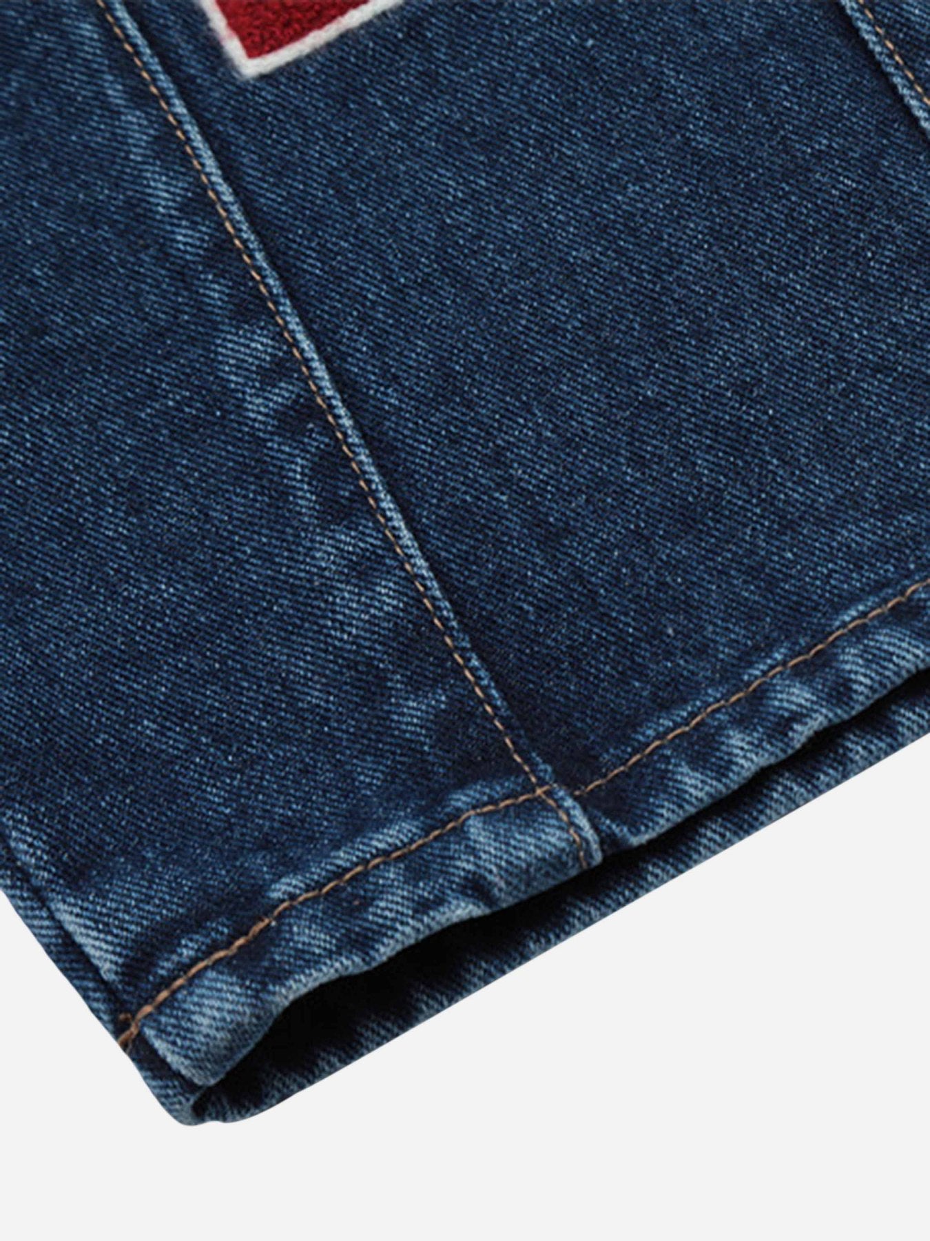 Thesupermade Towel Embroidery Backstrap Jeans