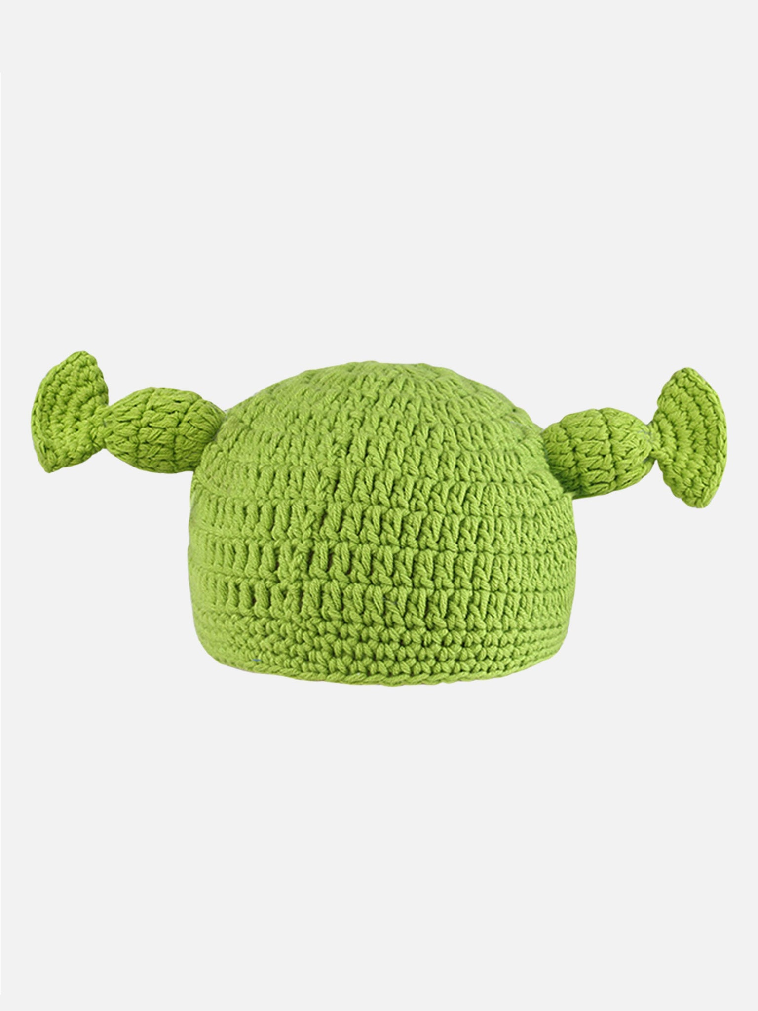 Thesupermade Fashion Fun Hand Knitting Green Cartoon Head Cover Knitted Cap