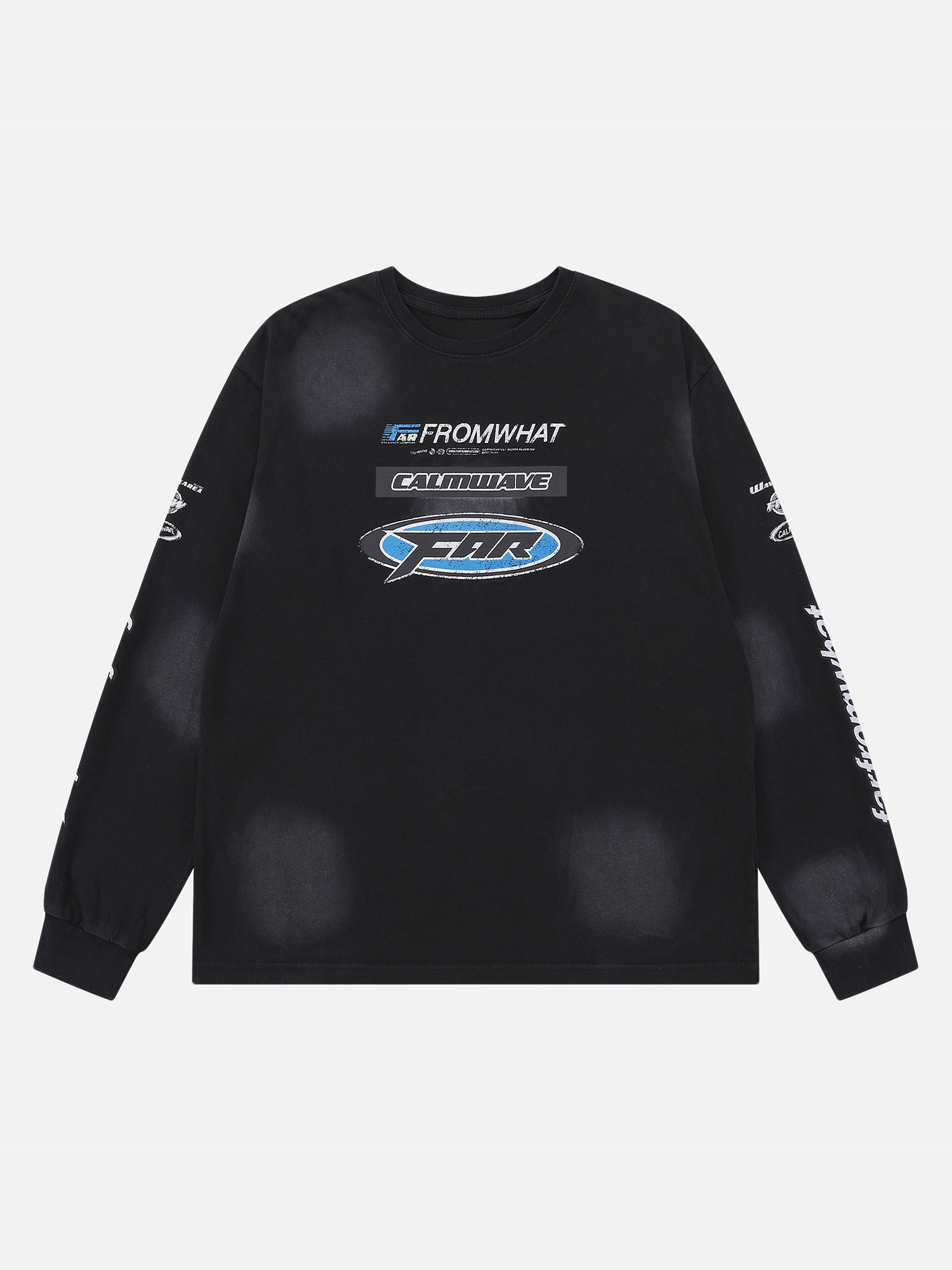 Thesupermade Washed And Distressed Long-sleeved Sweatshirt