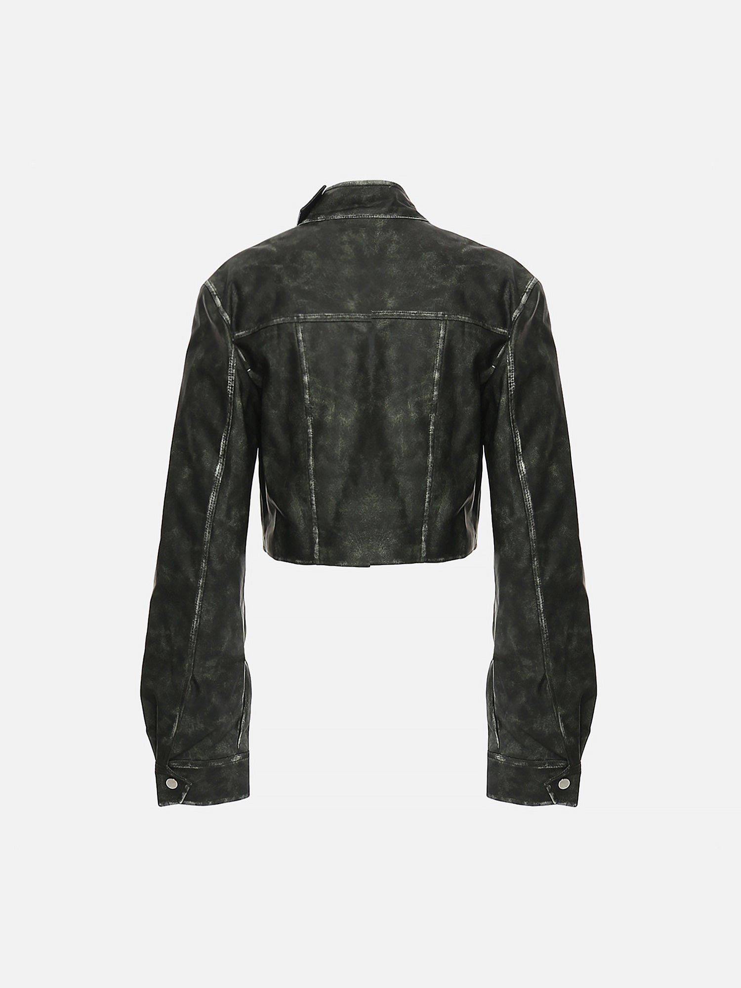 Thesupermade Personalized Irregular Cut Polished Leather Jacket