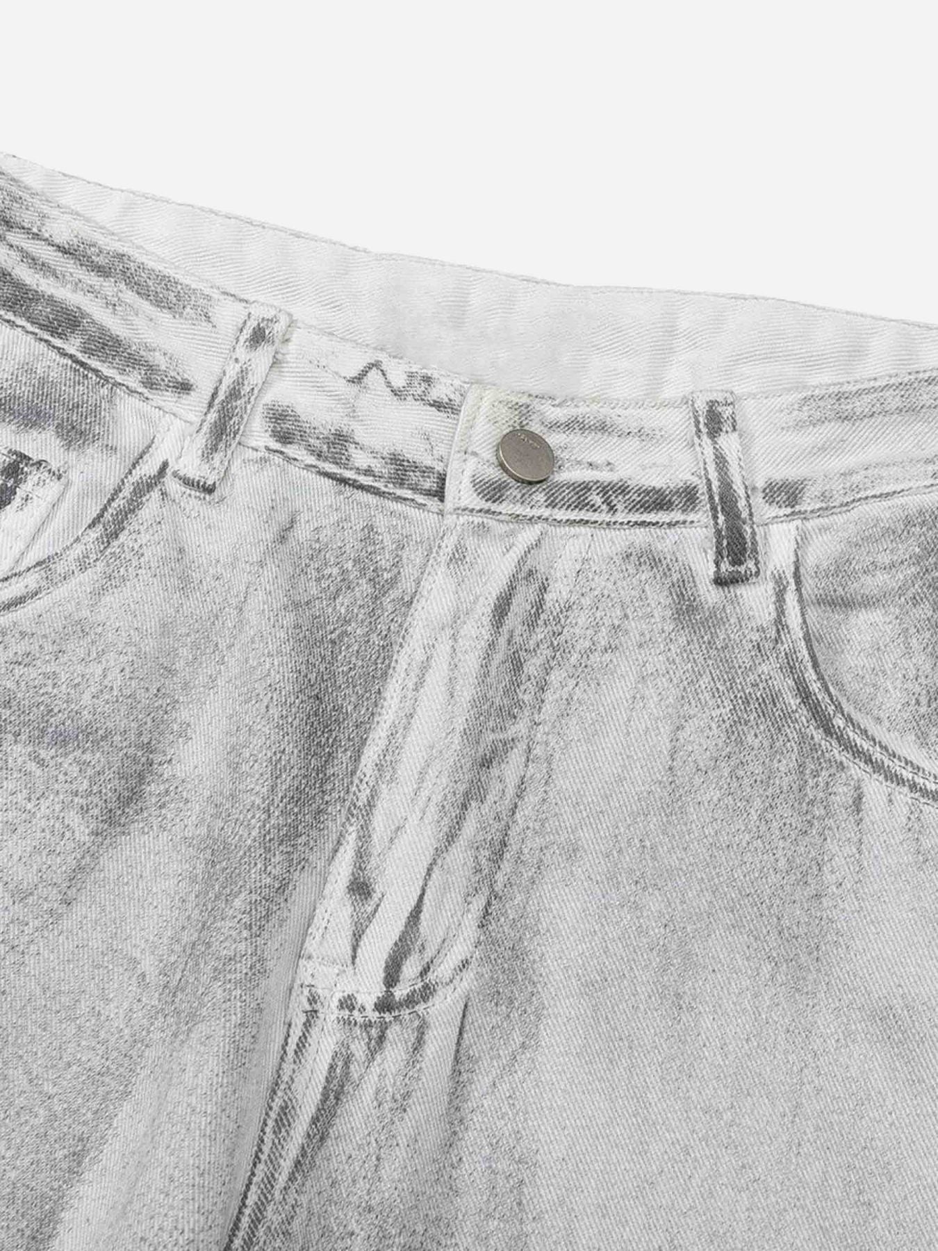 Thesupermade Hip Hop Aged Straight Leg Jeans