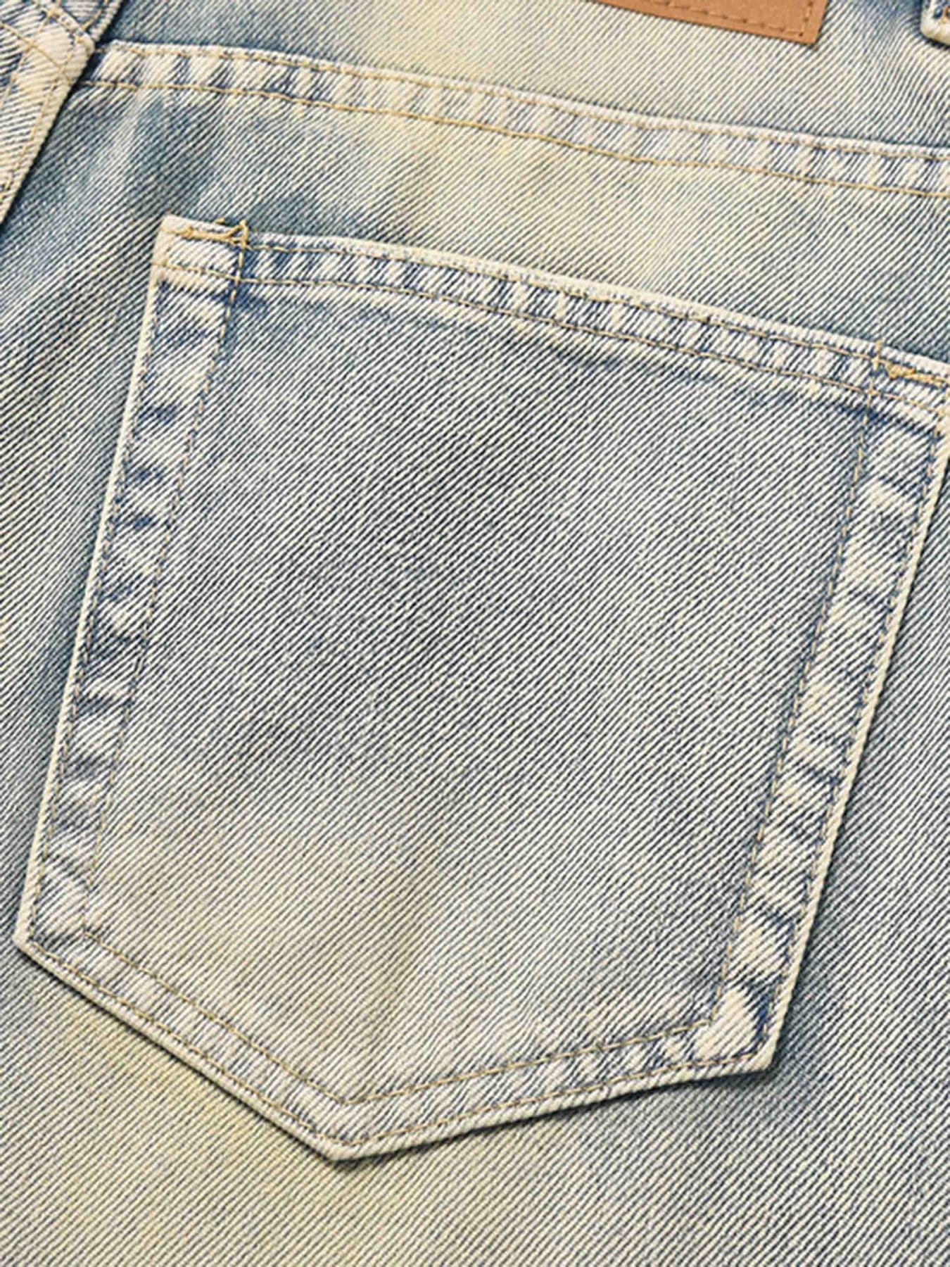 Thesupermade Washed And Worn Loose Jeans