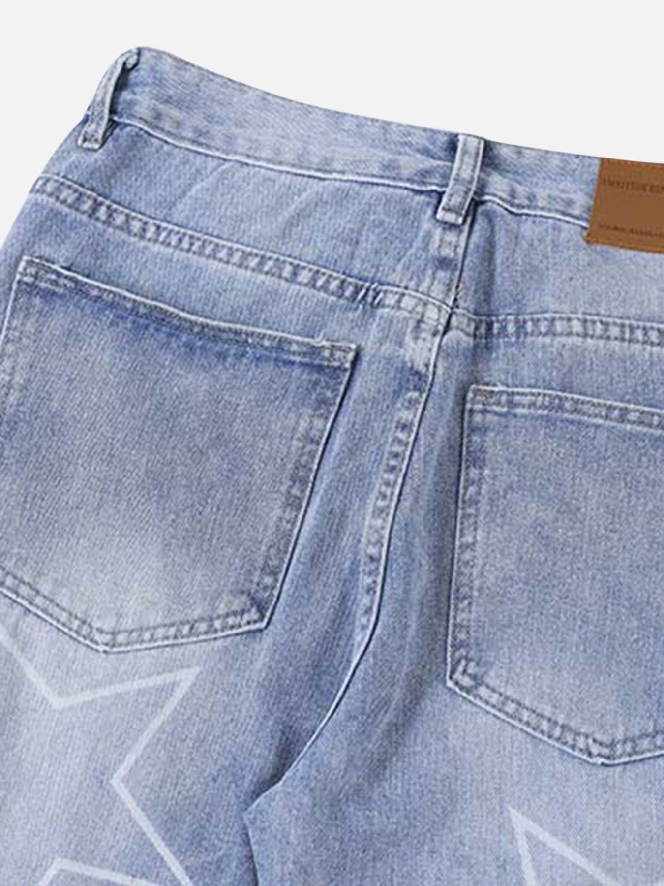 Thesupermade Star Print Ripped Jeans - 1741