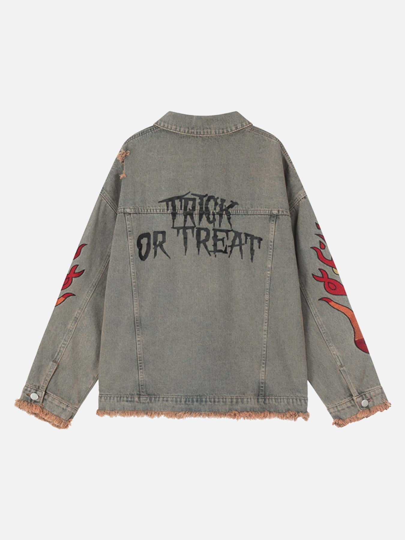 Thesupermade Flame Denim Embroidered Burlap Jacket - 1543