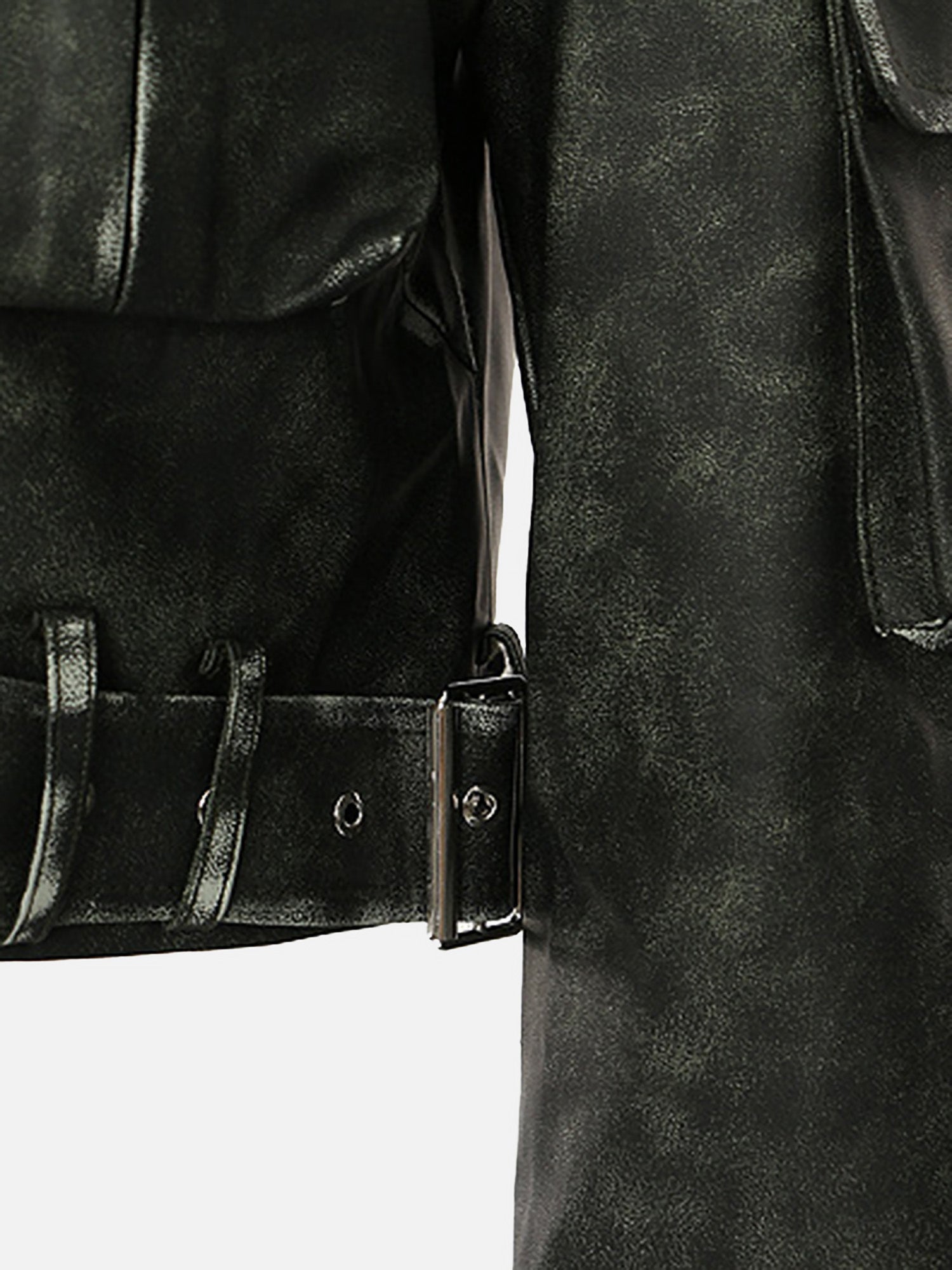 Thesupermade Personalized Irregular Cut Polished Leather Jacket - 2008