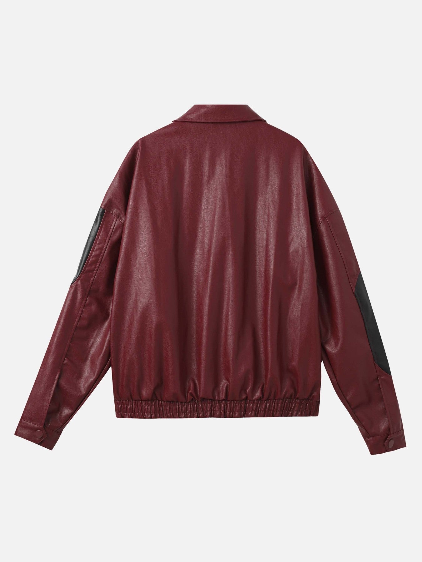 The Supermade Loose Patchwork PU Leather Jacket