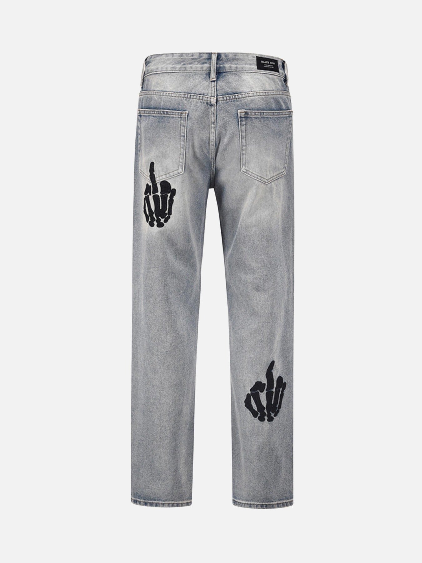 The Supermade Skull Gesture Embroidered Jeans