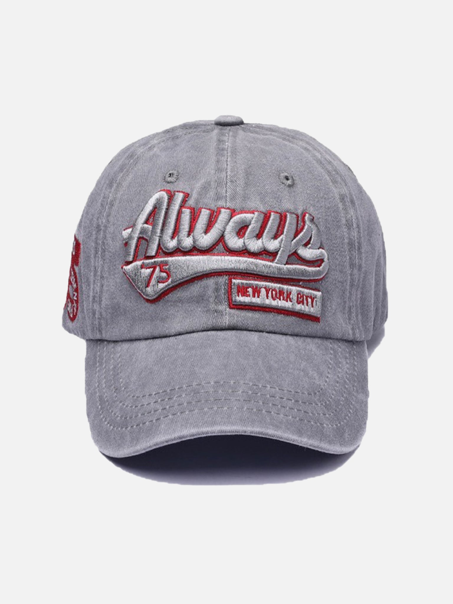 The Supermade Vintage Embroidered Letter Wash Denim Baseball Cap