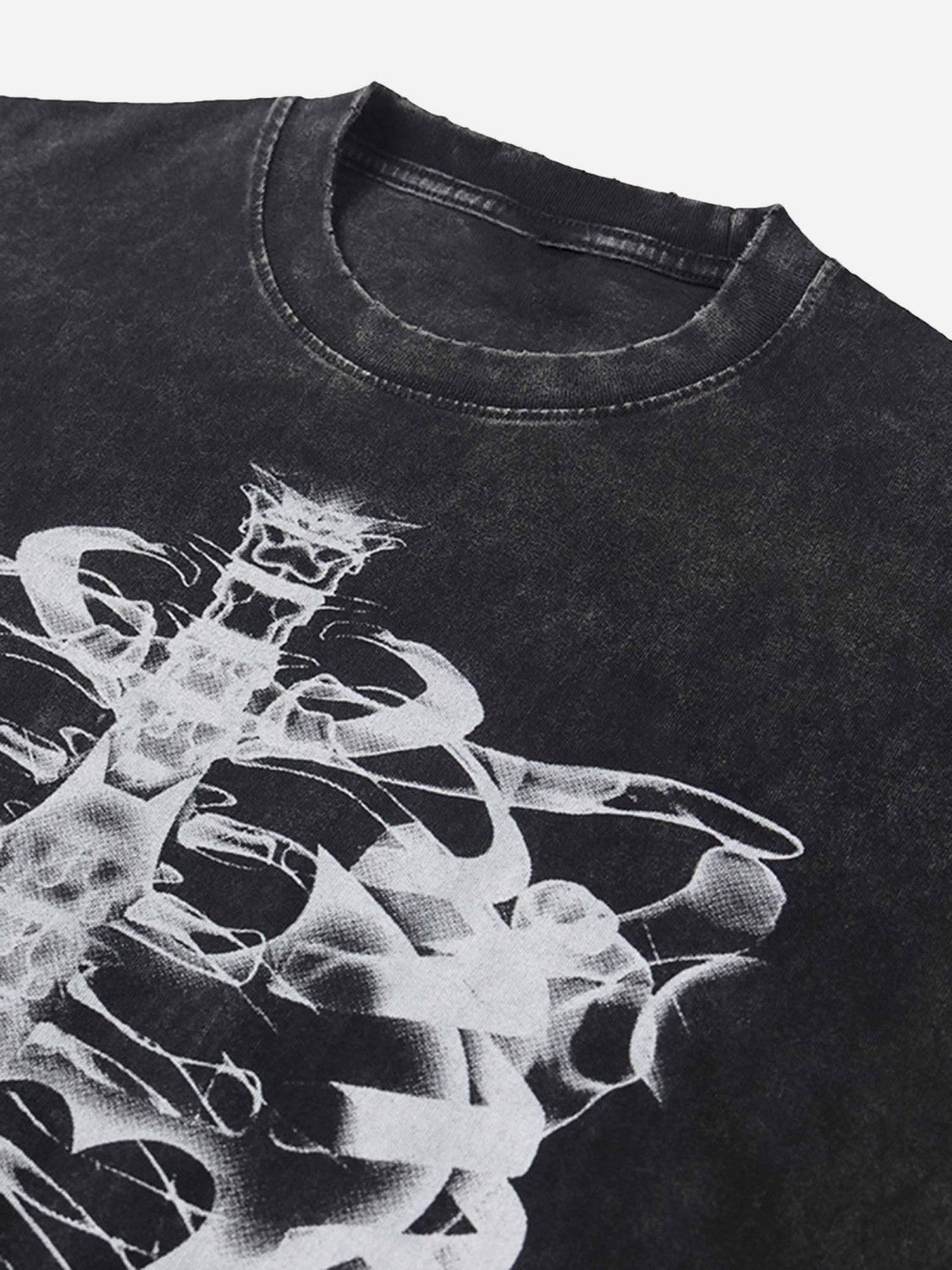 The Supermade Loose Retro Ribbed Print Washed T-shirt