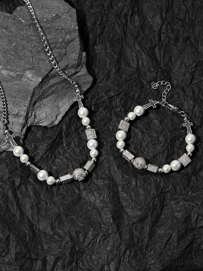 Thesupermade Skull Diamonds Stainless Steel Bracelet 