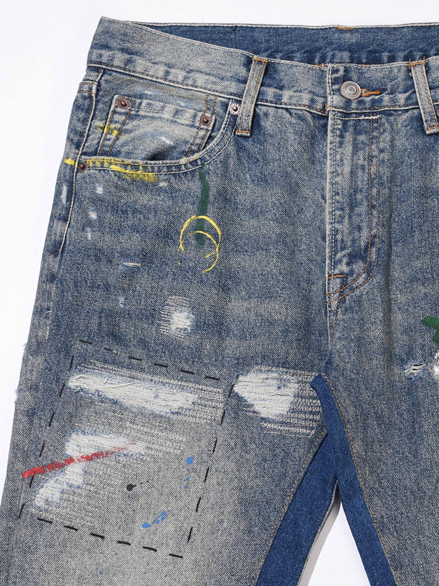 The Supermade Splashing Ink Patchwork Jeans