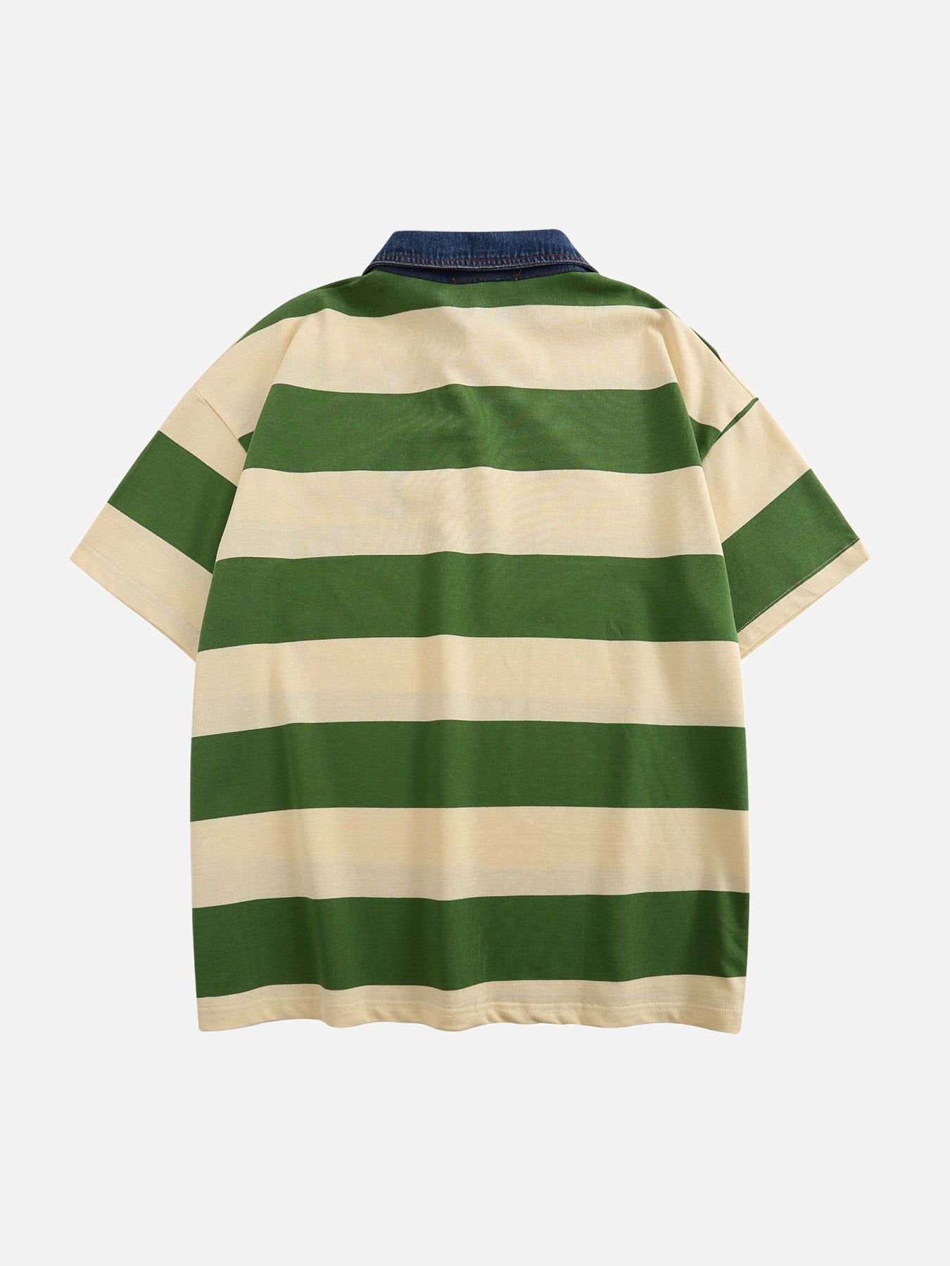 Thesupermade Vintage Color Striped Polo Shirt