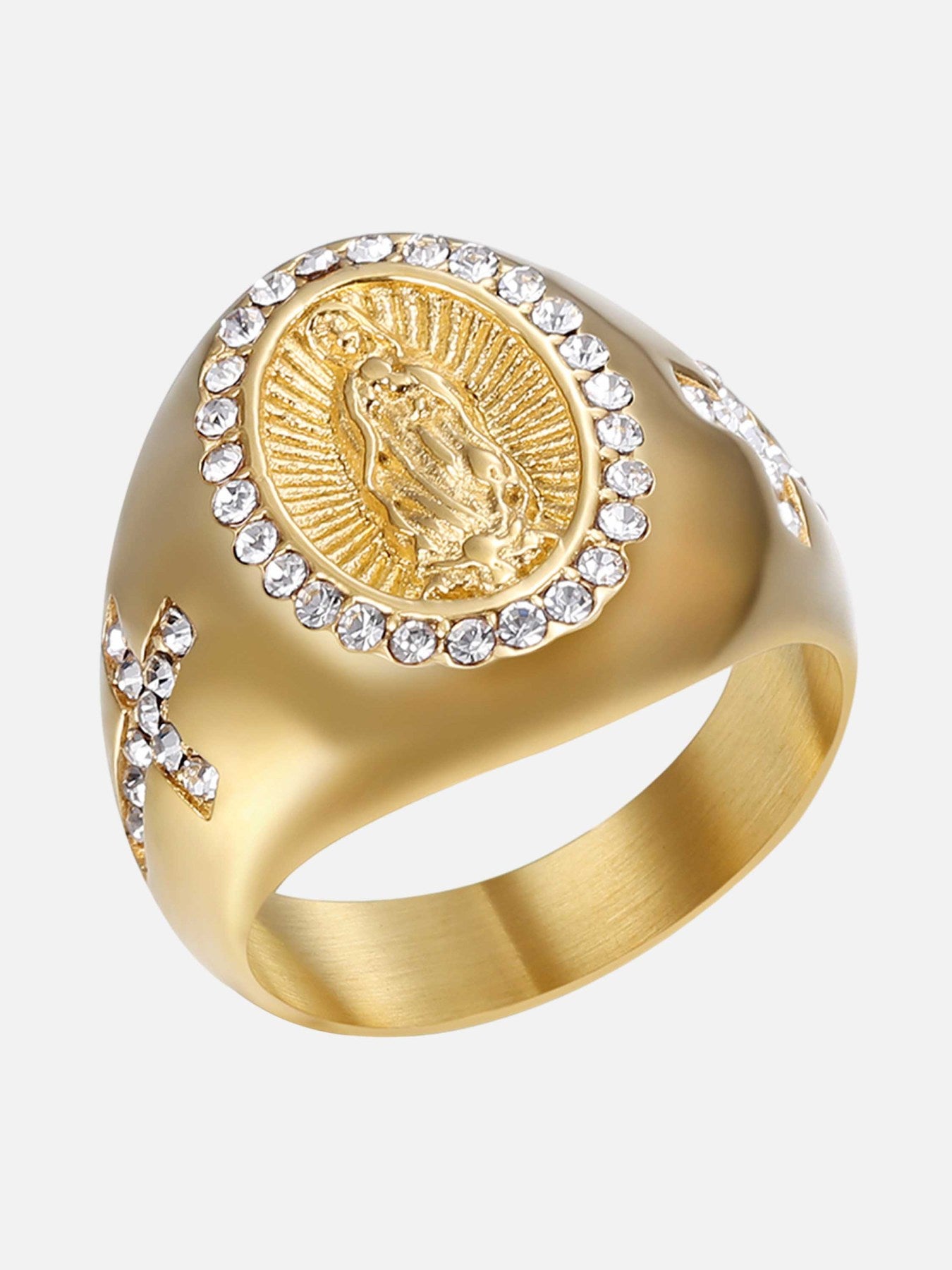 Thesupermade Virgin Mary Ring With Diamonds