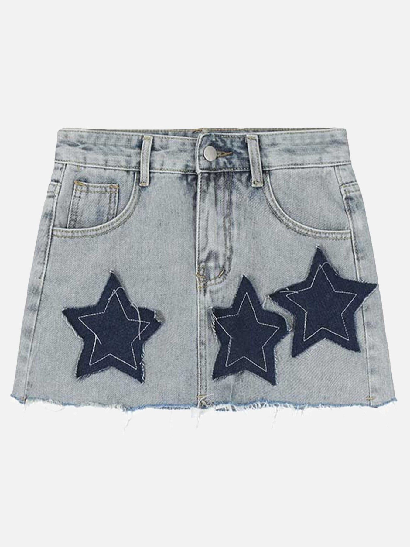 The Supermade Star Patch Embroidery Spicy Girls Thin Package Hip Skirt