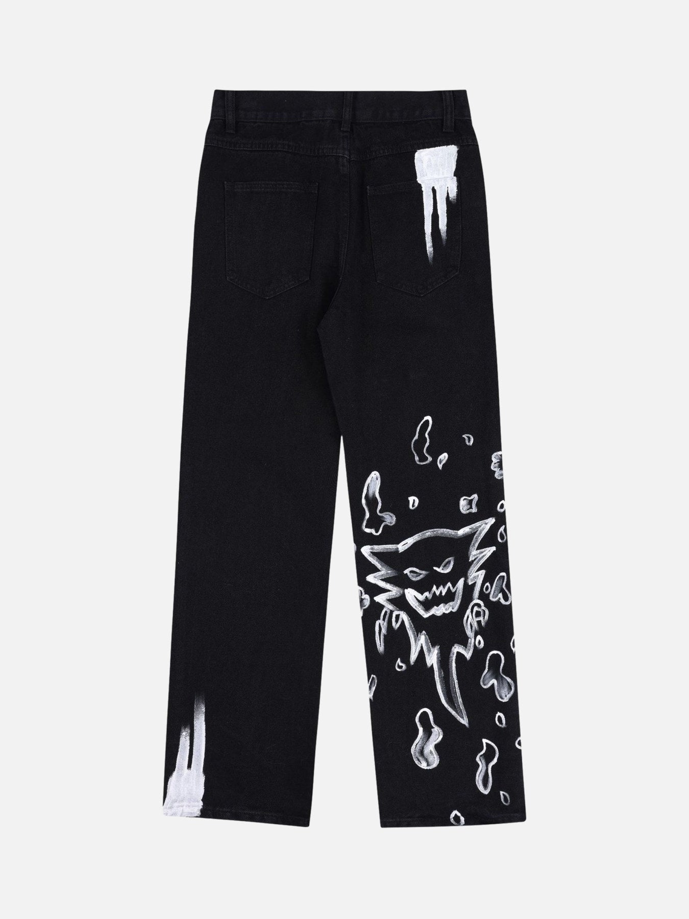 Thesupermade Skull Centipede Print Casual Stretch Pants