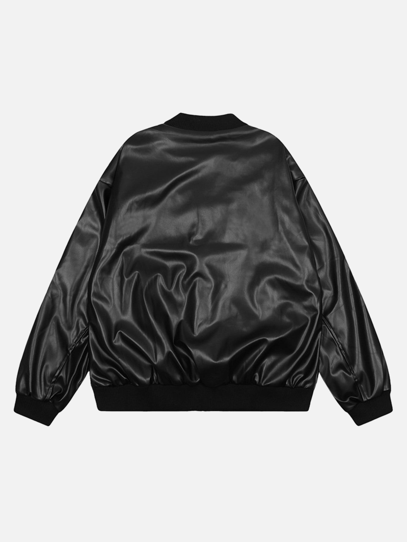 Thesupermade Pentagram Embroidered Leather Jacket - 1783