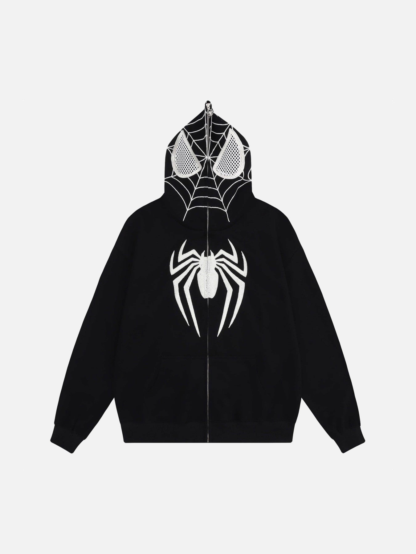 Thesupermade Spider Web Embroidery Eye Viewable Hoodie - 1750