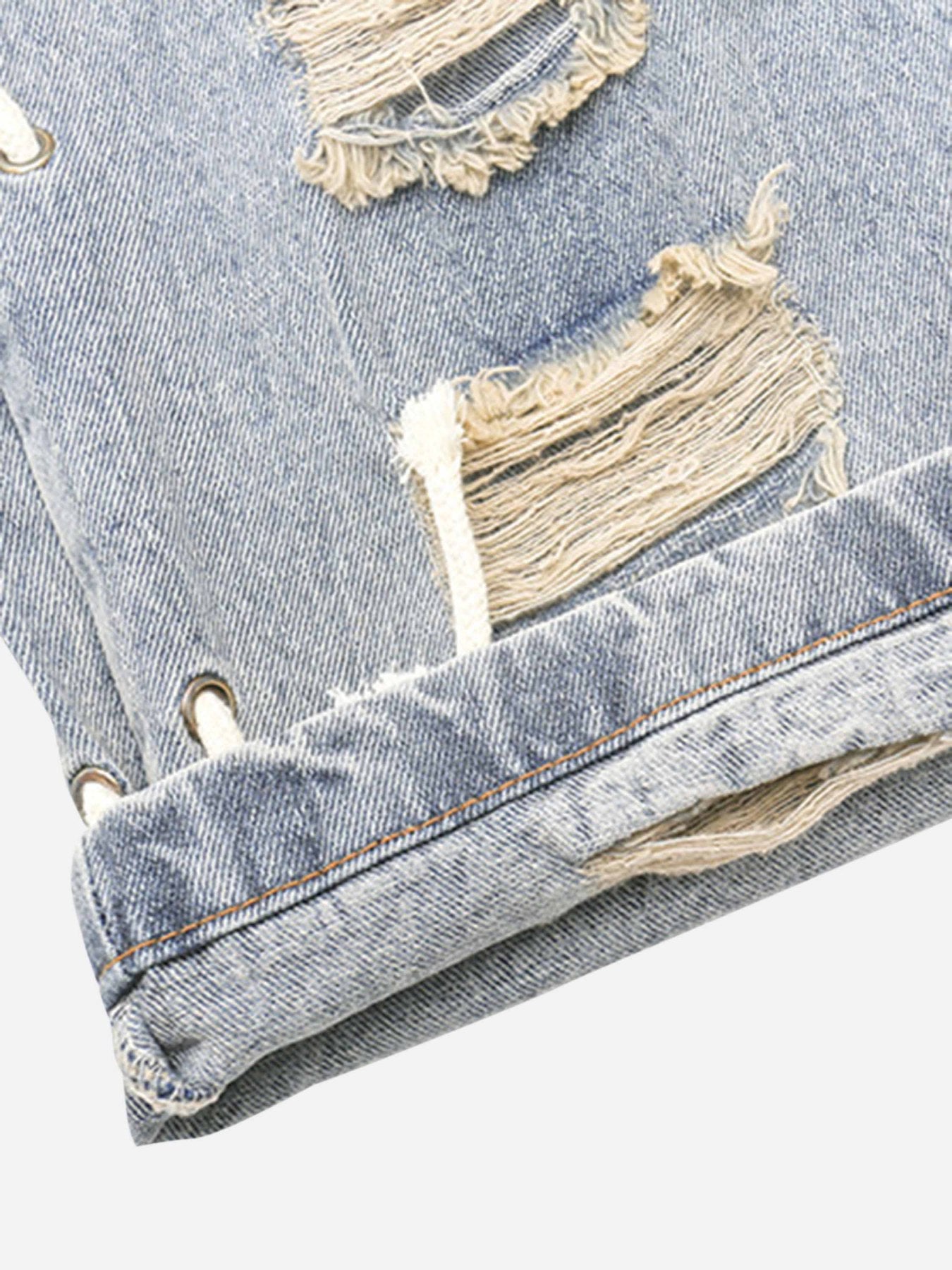 The Supermade Torn Side Straps Design Sense Jeans