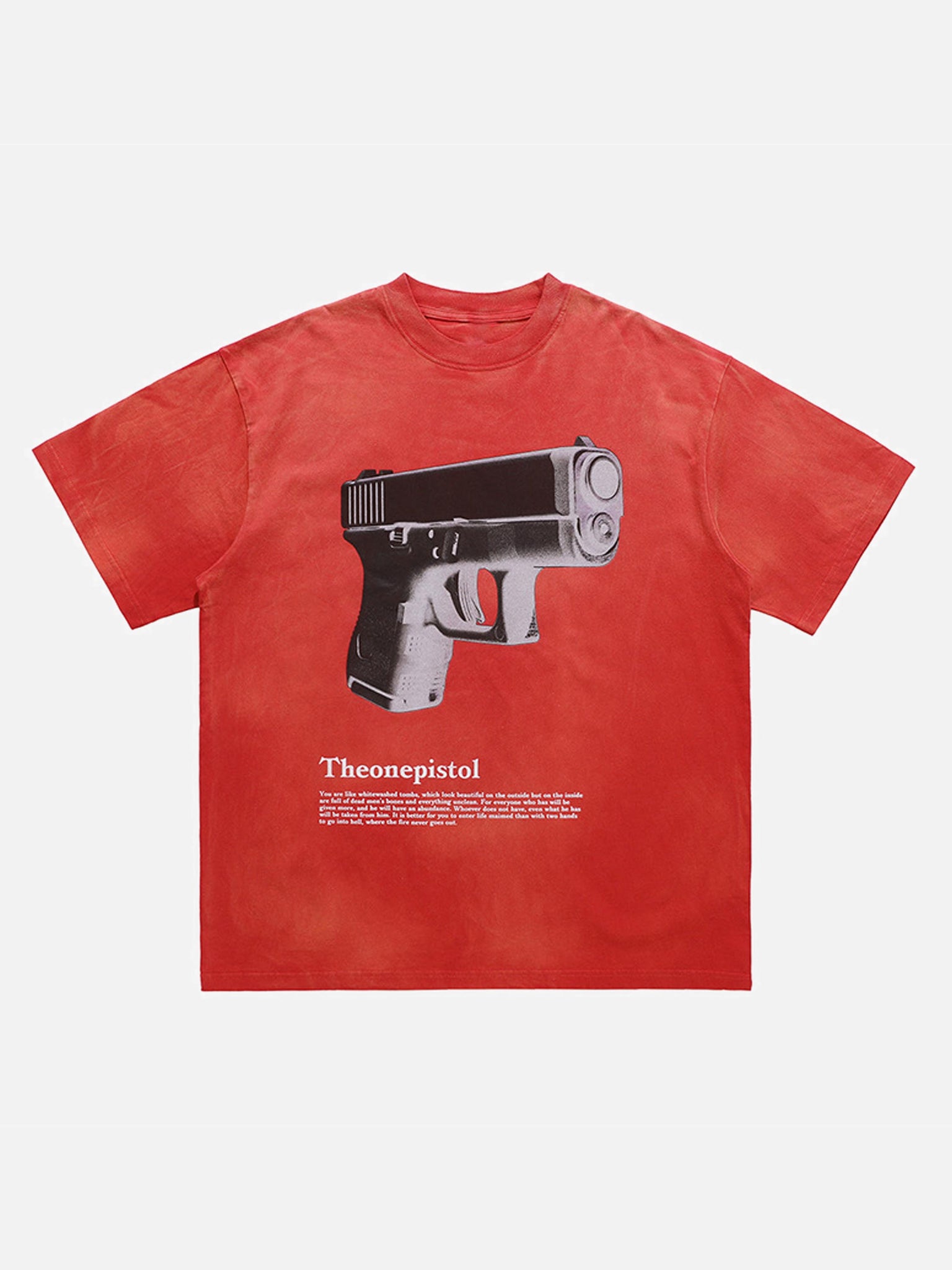 Thesupermade Fun Three-dimensional Pistol Print Loose T-shirt