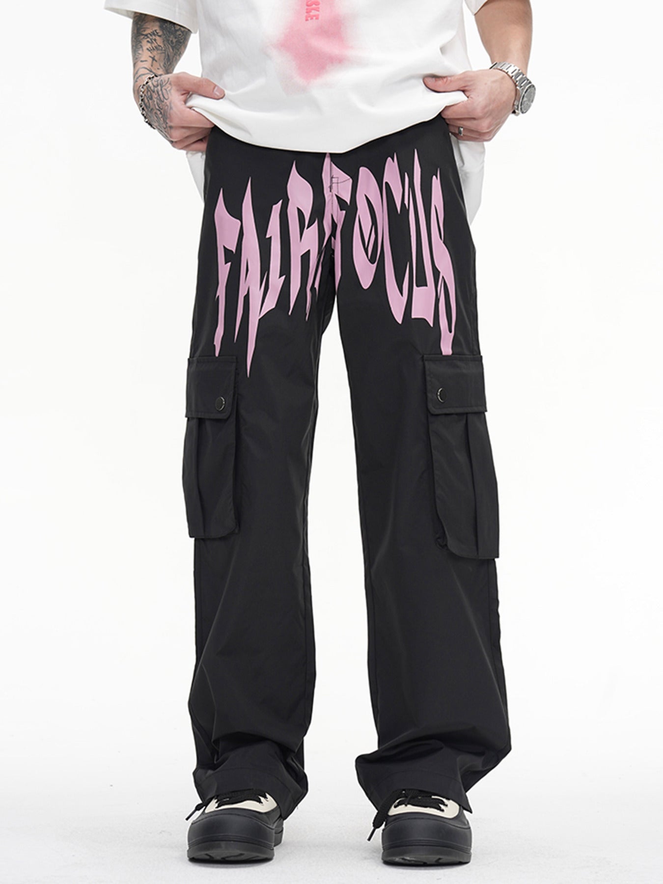 The Supermade Letter Print Casual Work Pants
