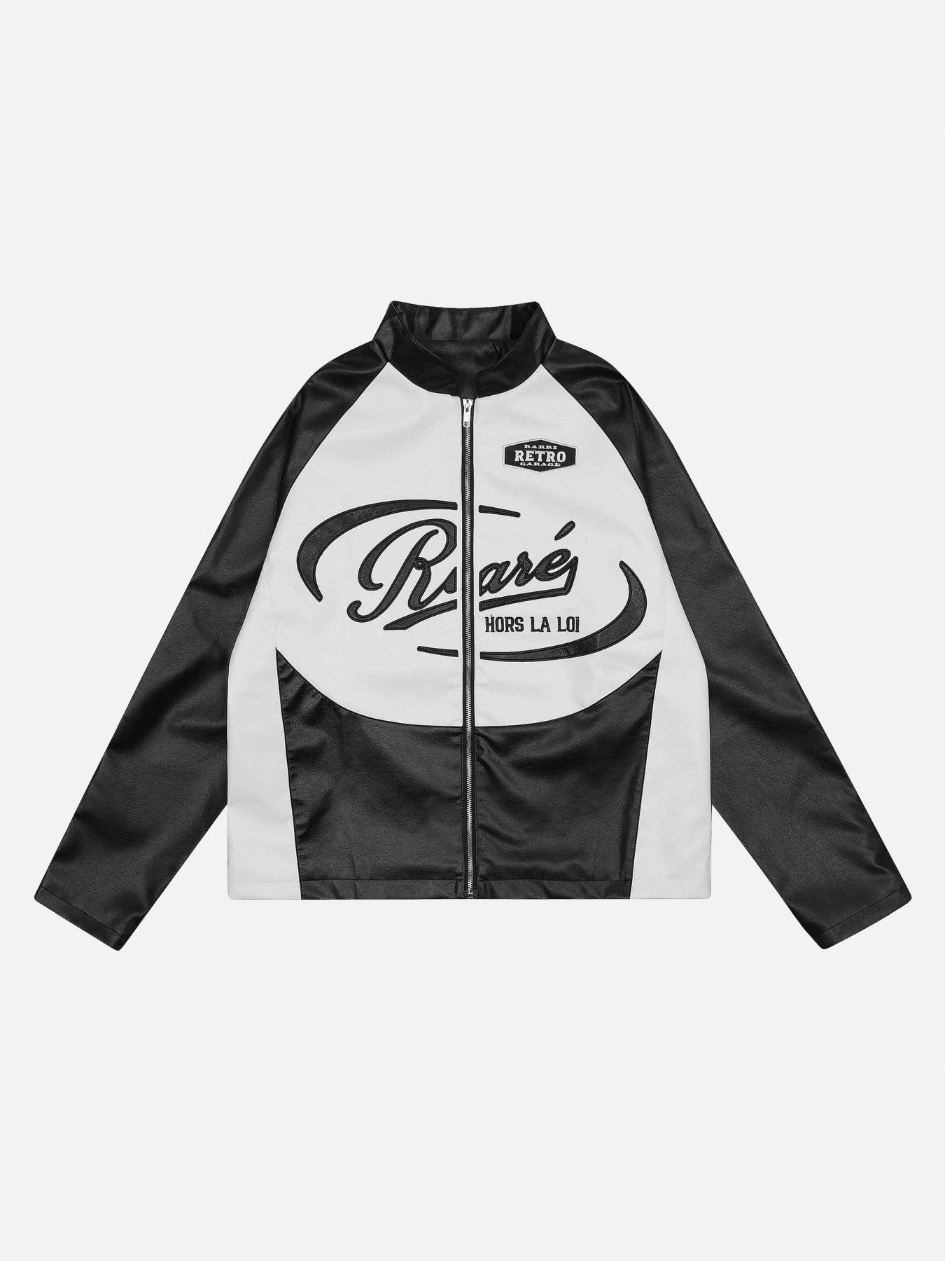 Thesupermade Color Matching Motorcycle Suit PU Leather Jacket