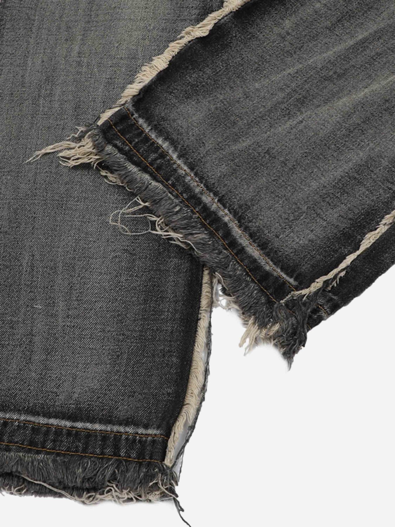 Thesupermade High Street Washed And Distressed Raw Edge Jeans