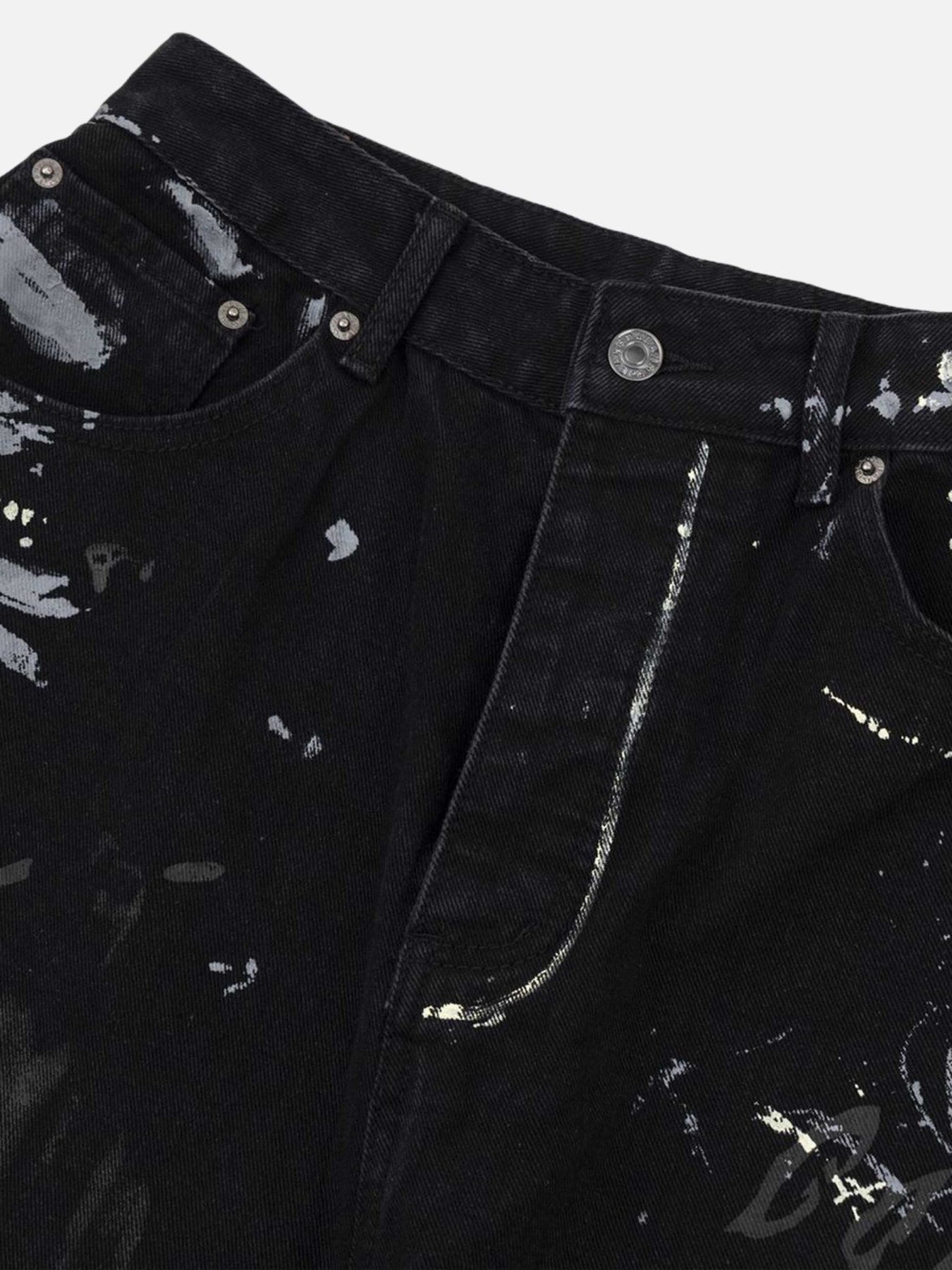 Thesupermade Americana Graffiti Letter Print Jeans