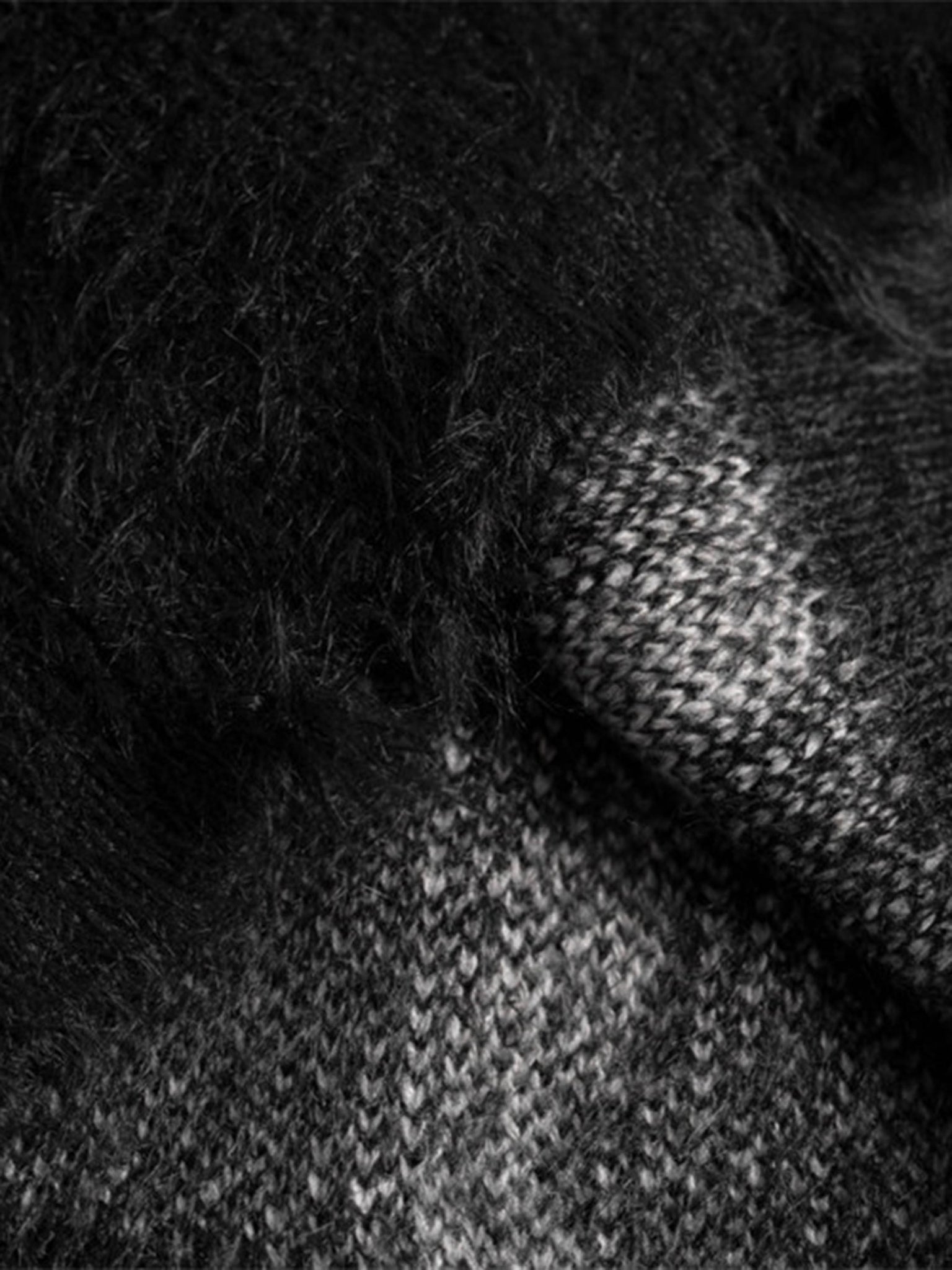 The Supermade Rip Damage Design Turtleneck Knitwear Sweater - 1525