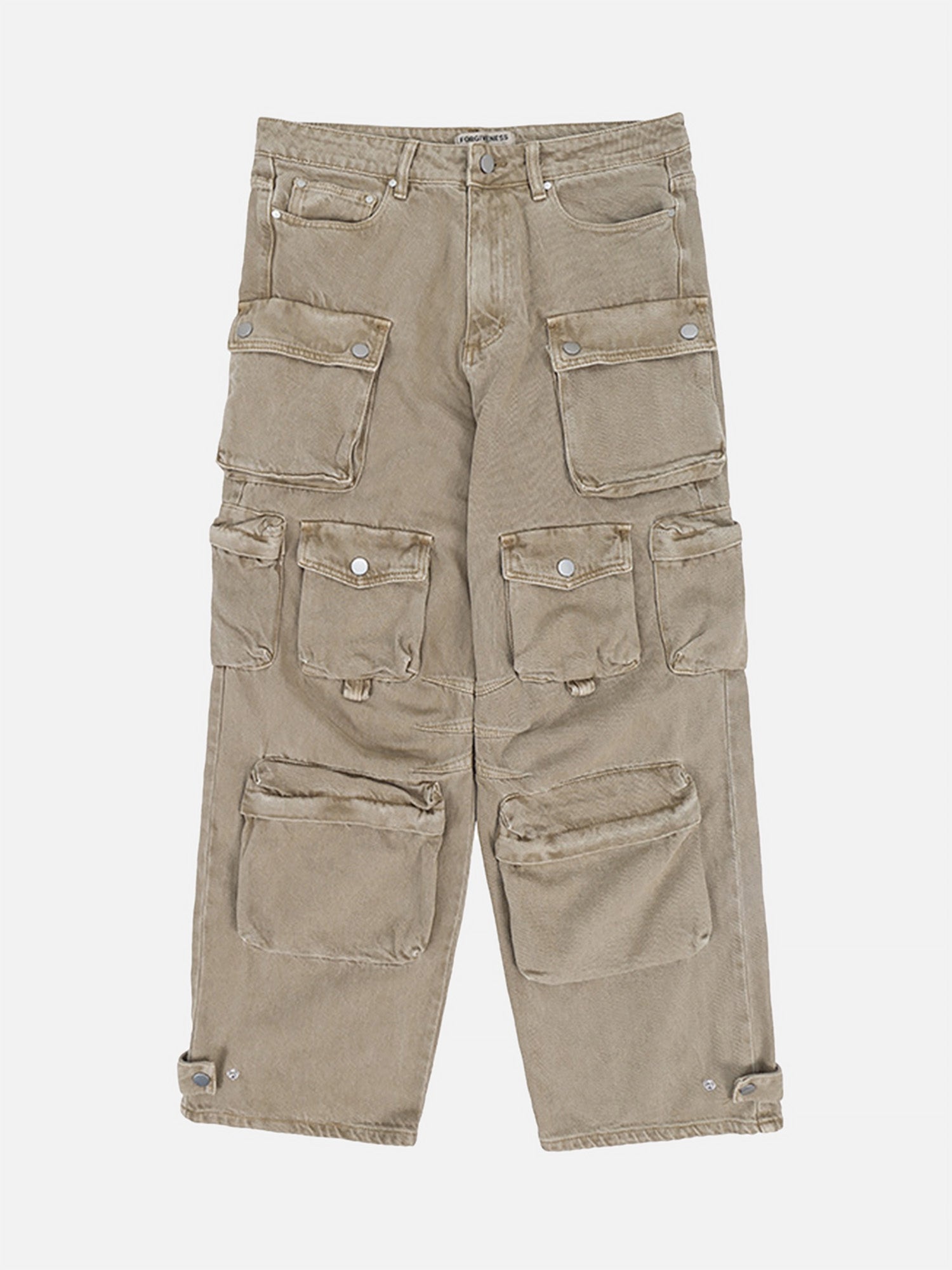 Thesupermade Wasteland Style Washed Distressed Thickened Pocket Cargo Trousers