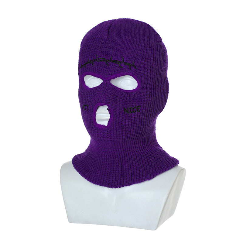The Supermade Retro Hip-hop Fun Knitted Warm Ear Protection Mask Headgear