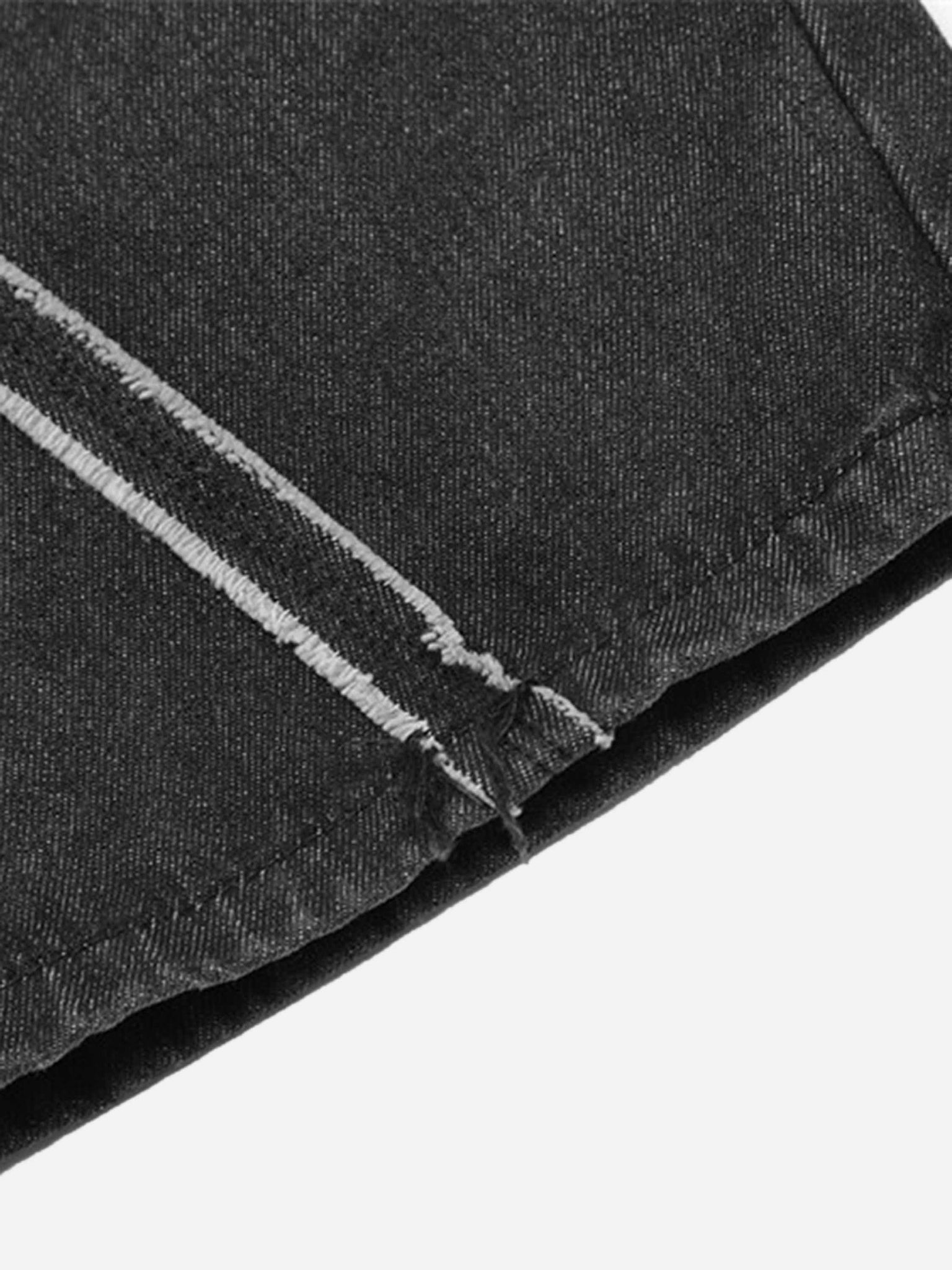Thesupermade Hip-hop High Street Design Sense Spider Web Denim Straight Leg Pants-1512